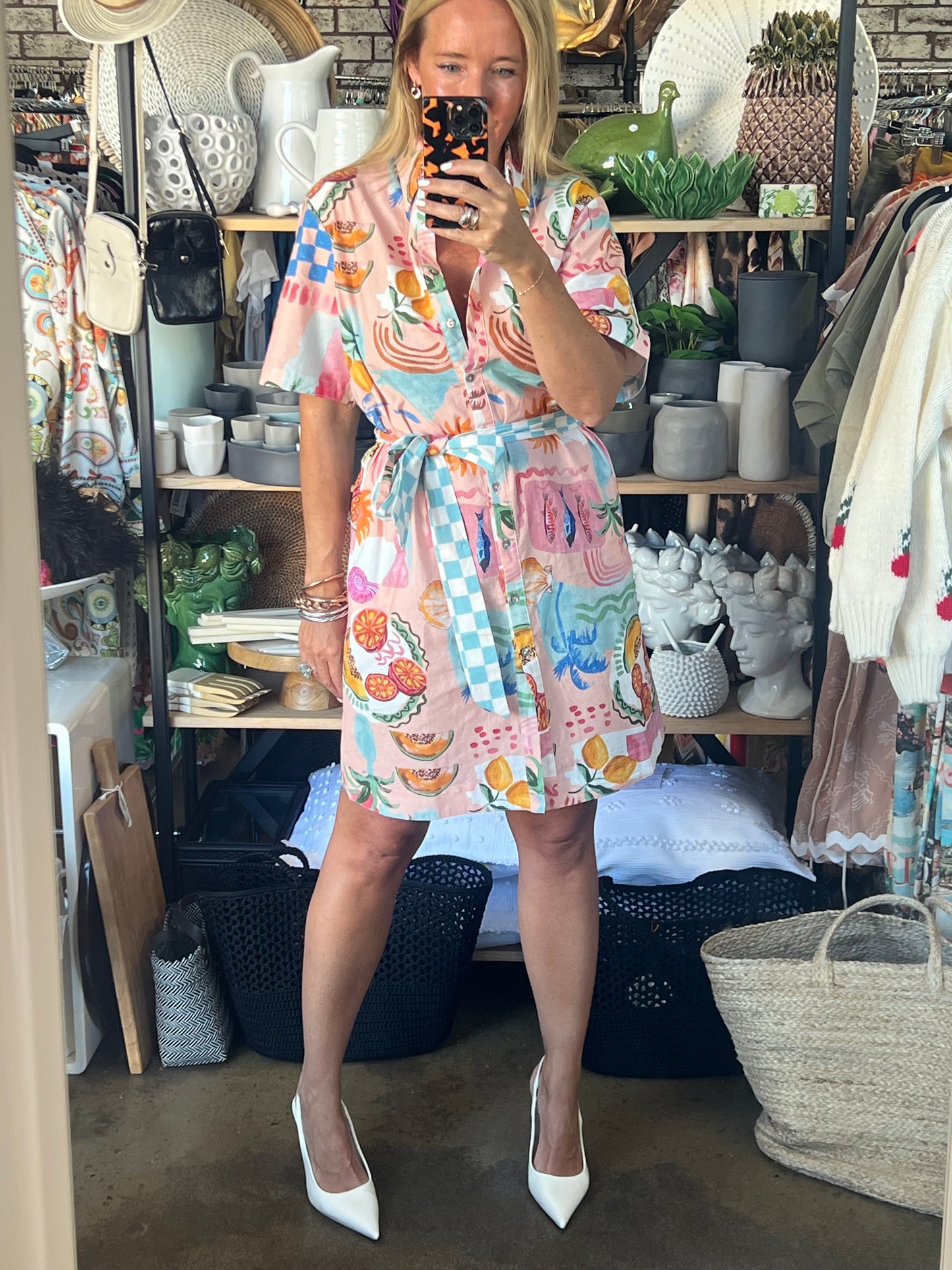 Shift Shirt Dress- Paradise print