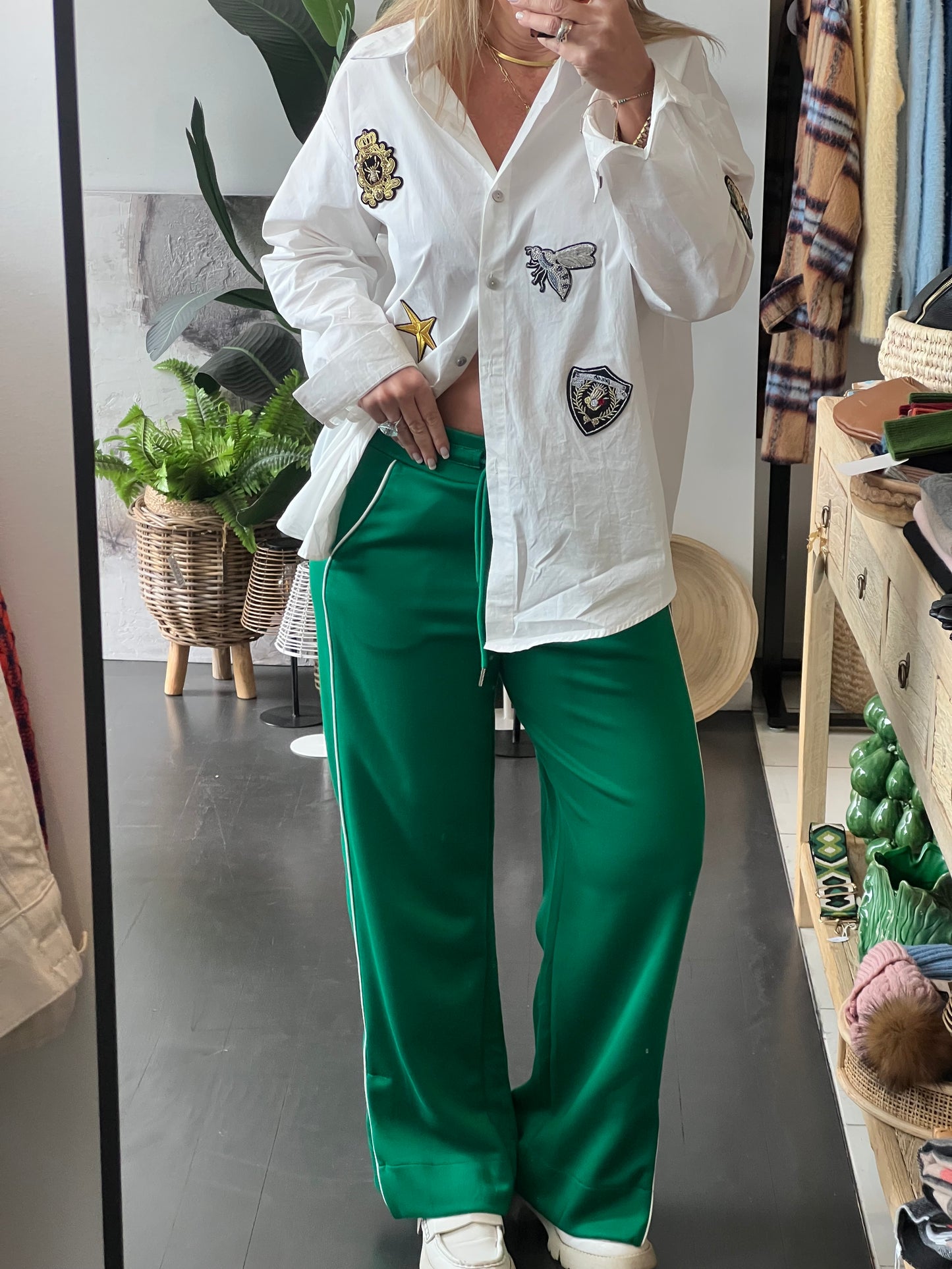 Stripe Racer Pant - green