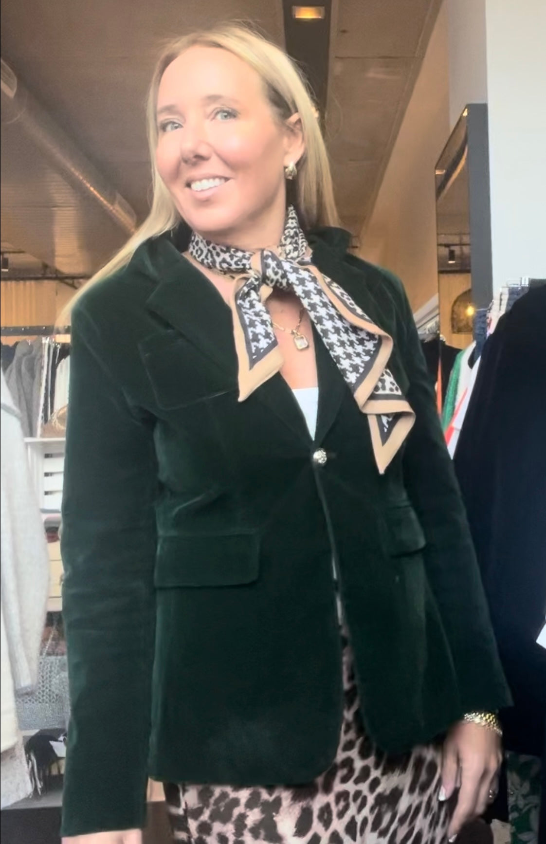 Neck Scarf Velvet & Cashmere- leopard