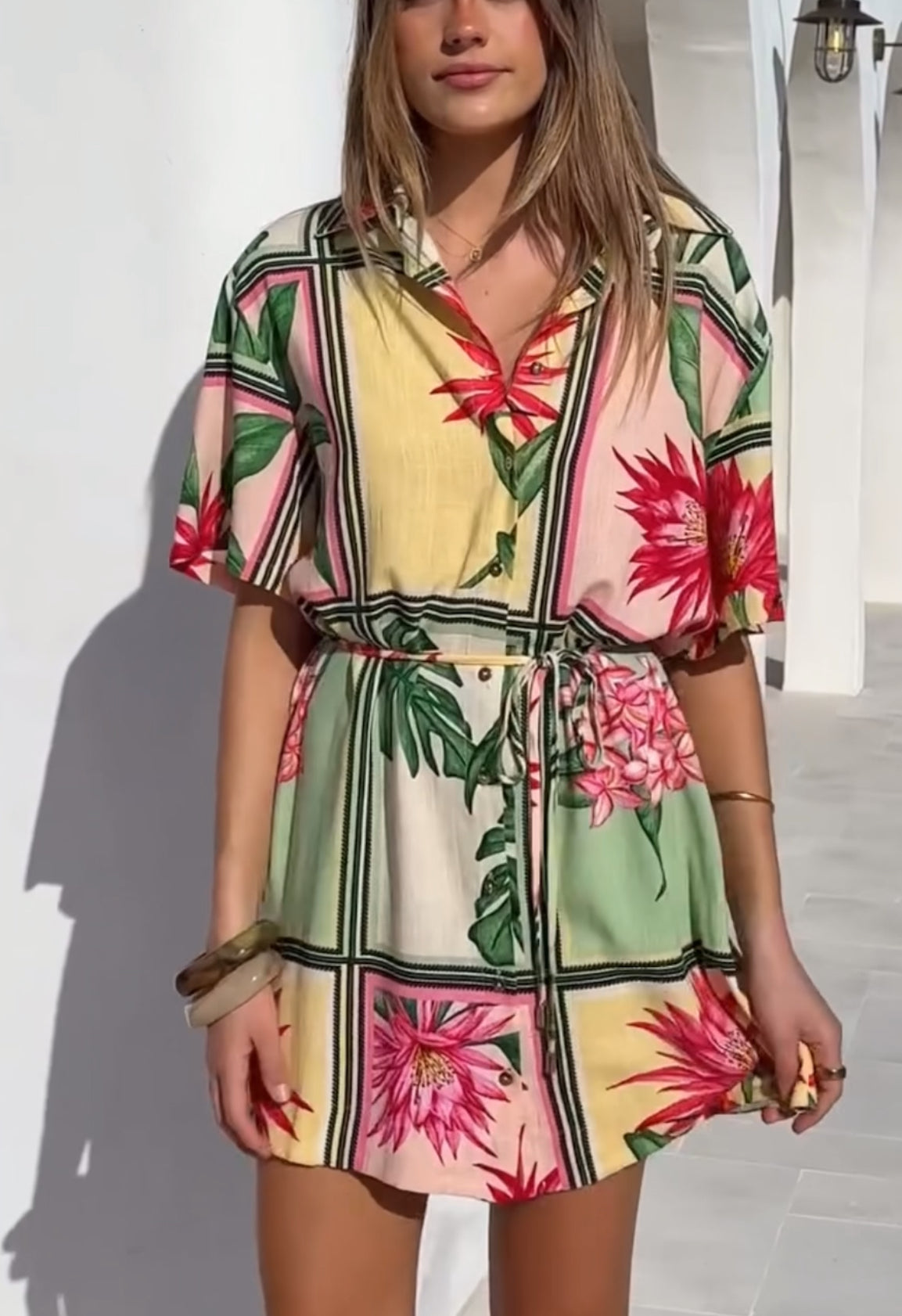 Aloha Linen Shirt Dress