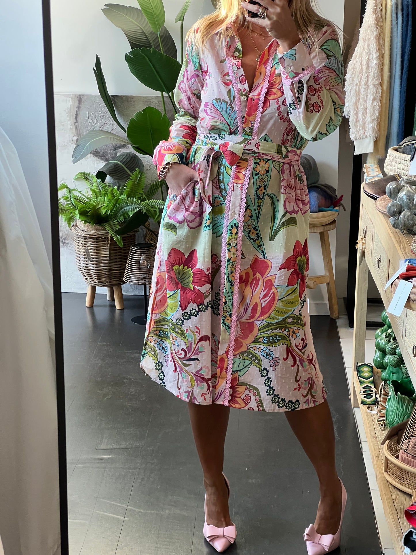 Fleurs Midi Shirt Dress
