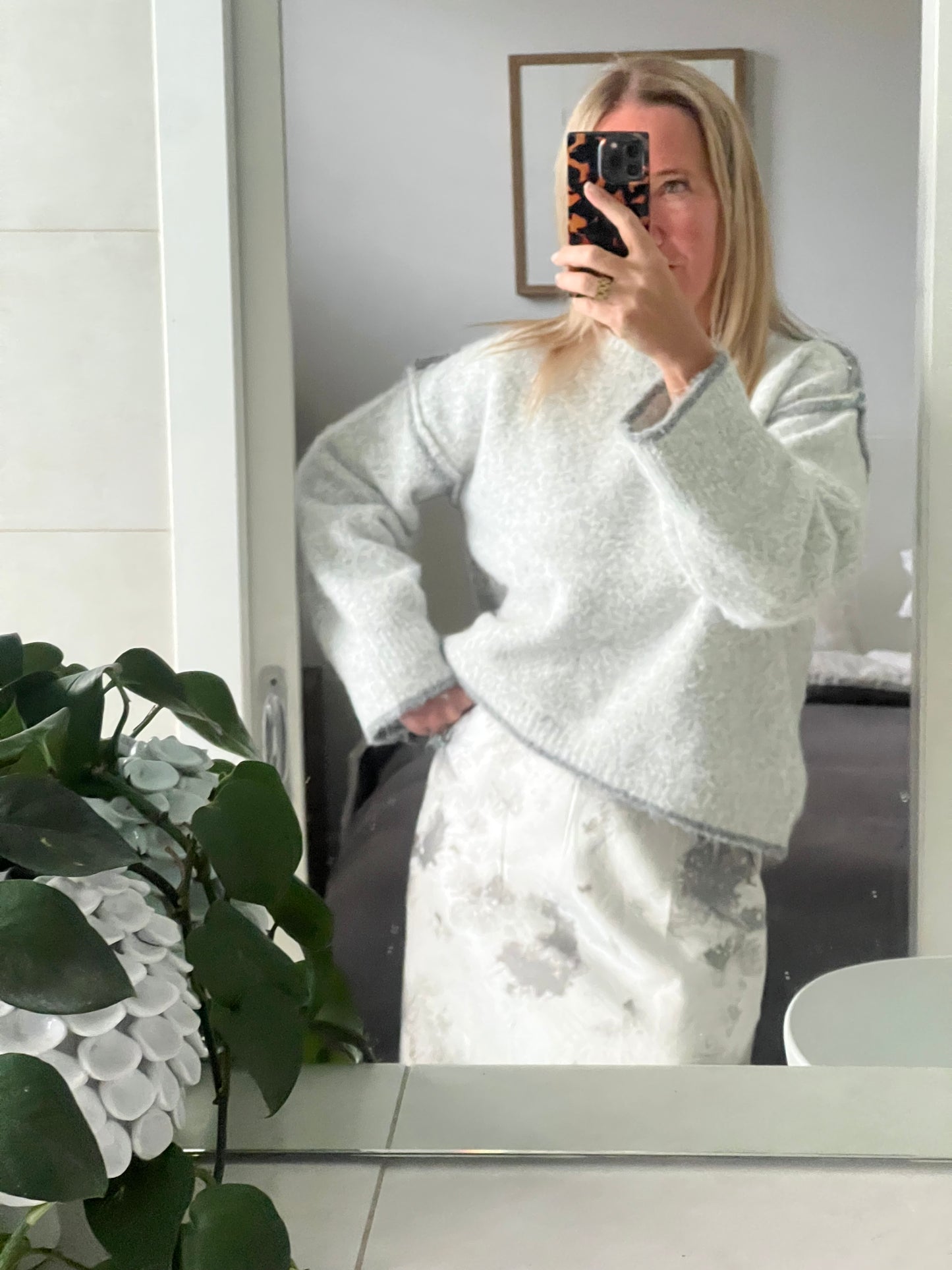 Asymmetric Hem Jumper - marle grey