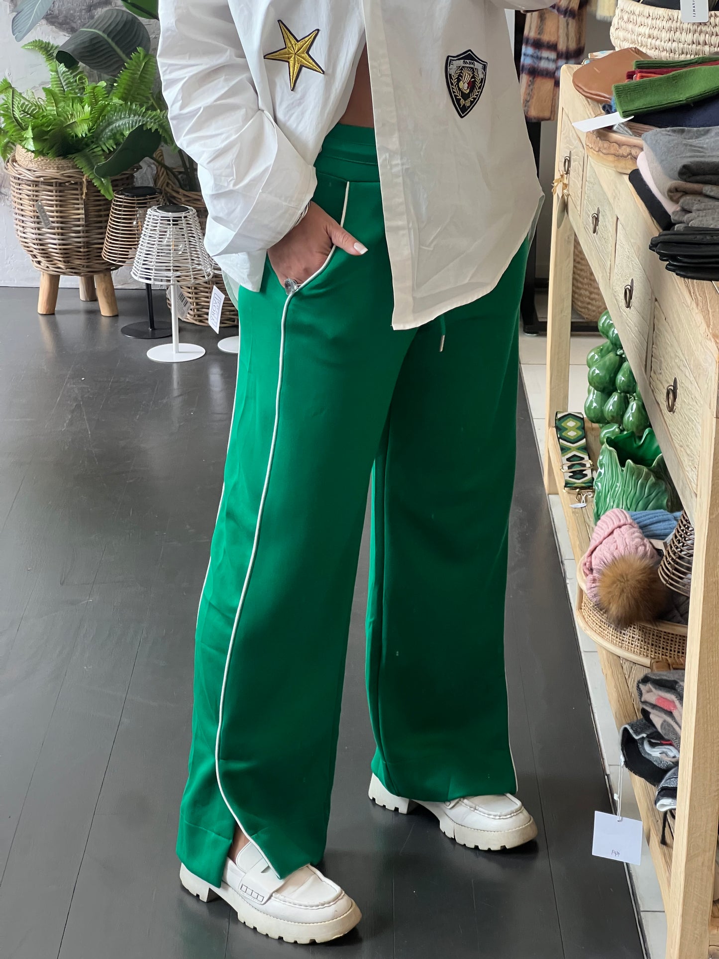 Stripe Racer Pant - green