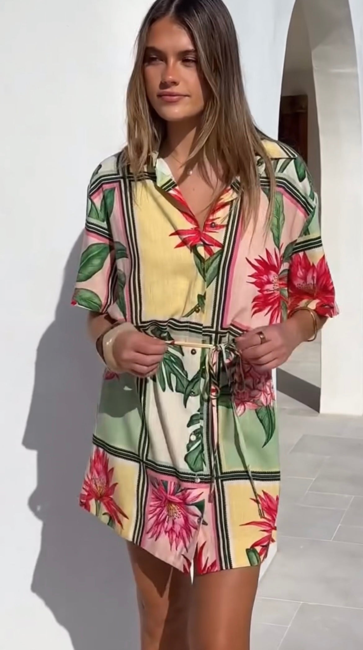 Aloha Linen Shirt Dress