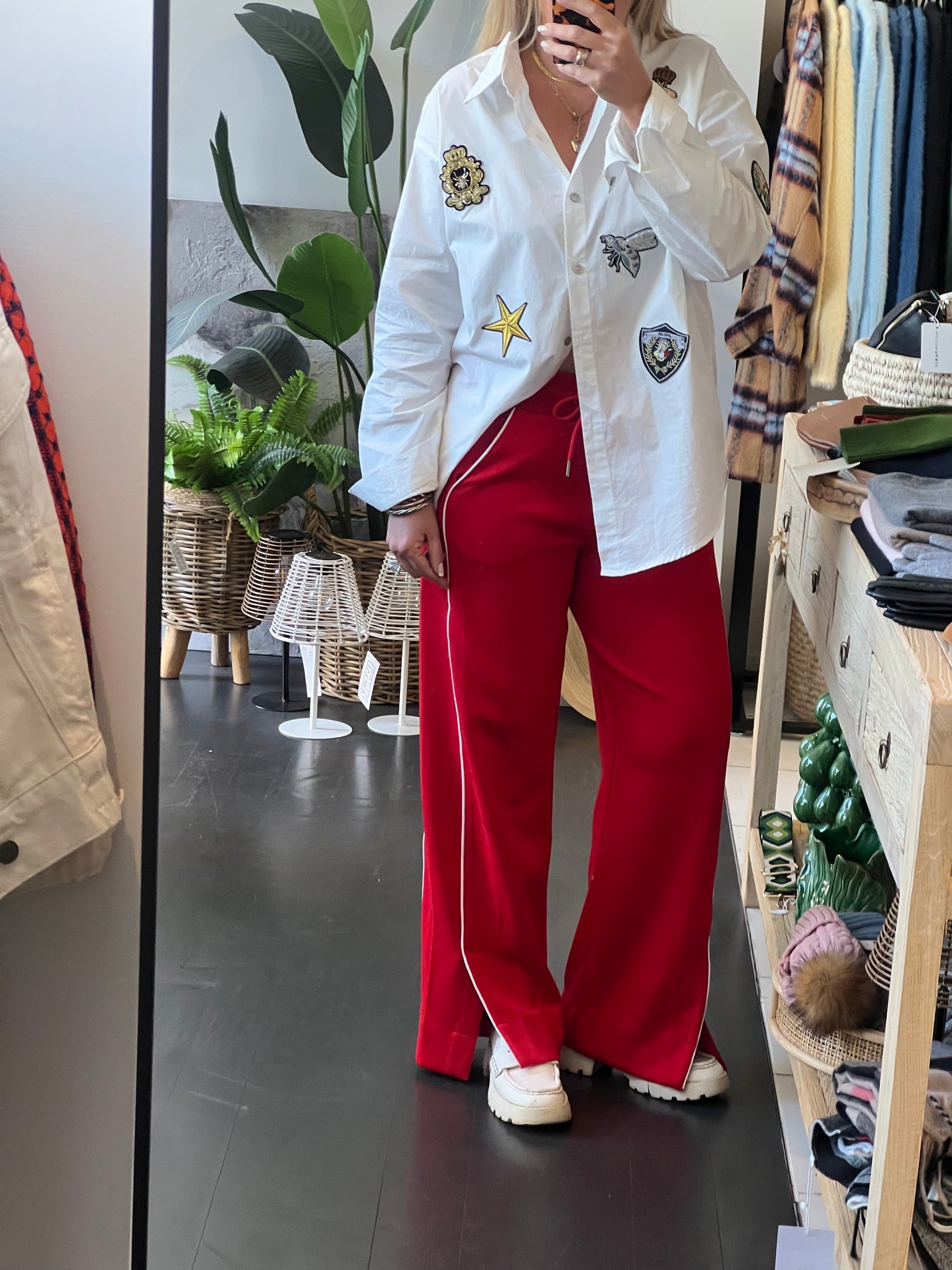 Stripe Racer Pant - red