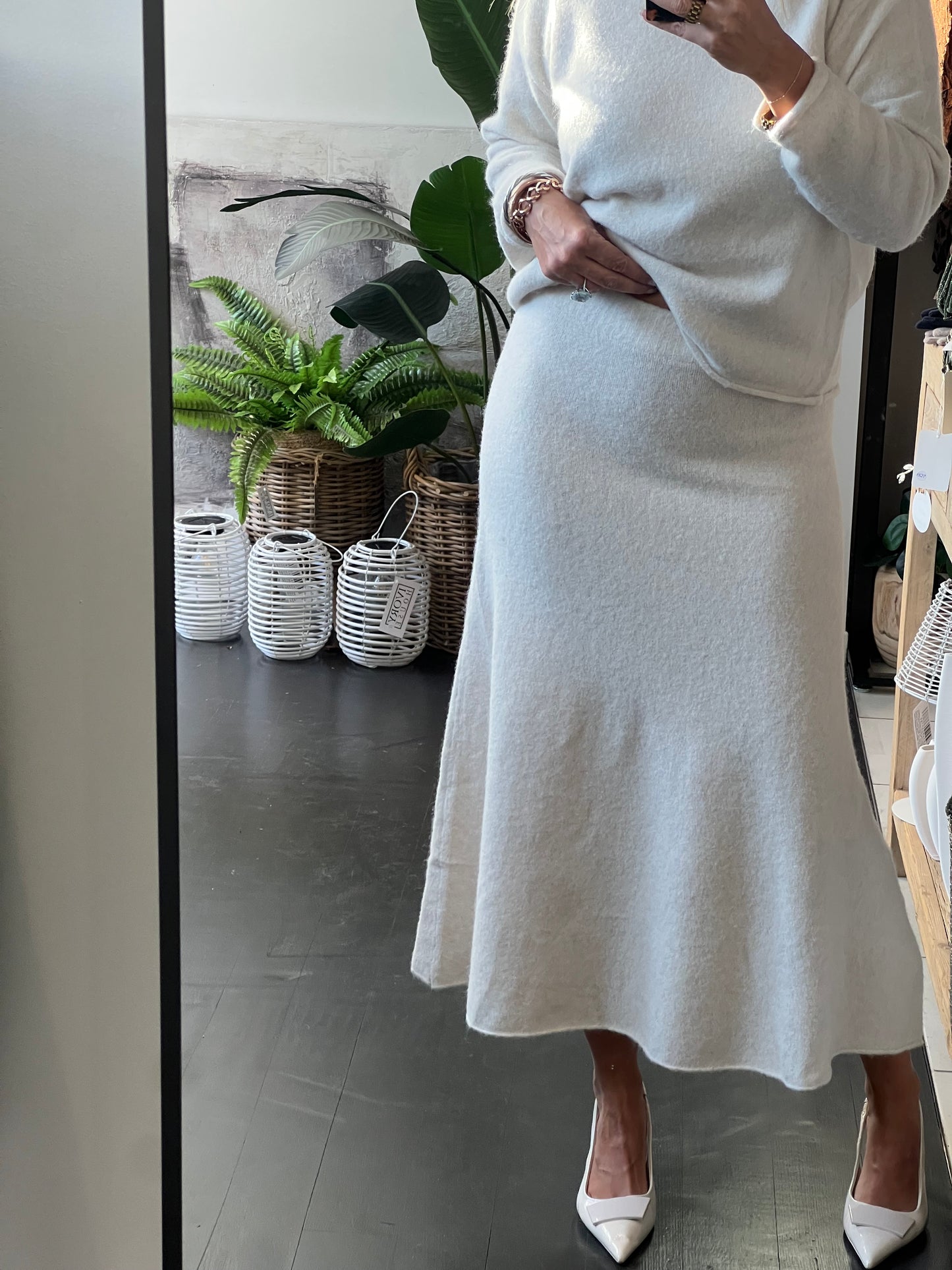 Winter Knit Set - White 2 pc skirt & top