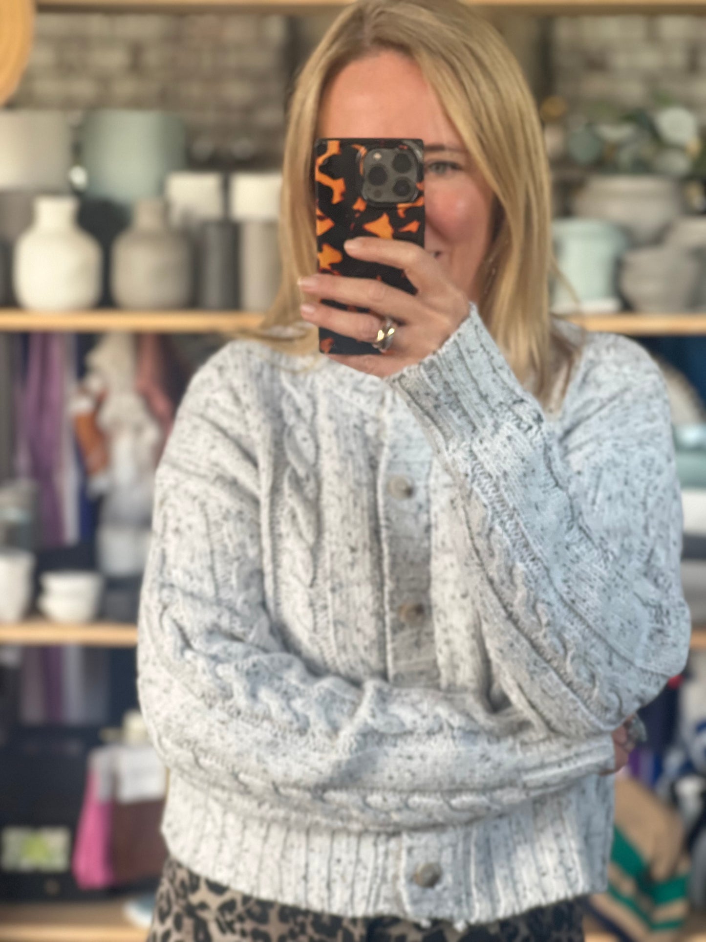 Speckled Cable Cardi
