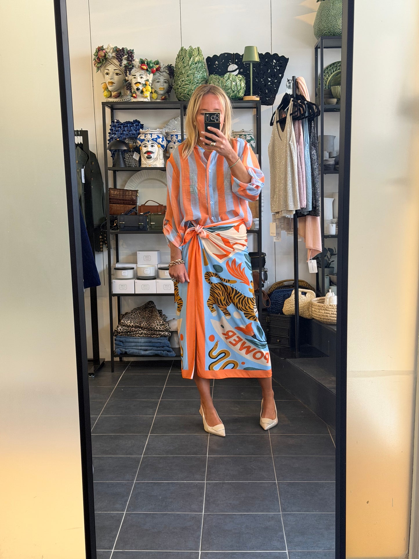 Long Wrap Skirt orange - Have One