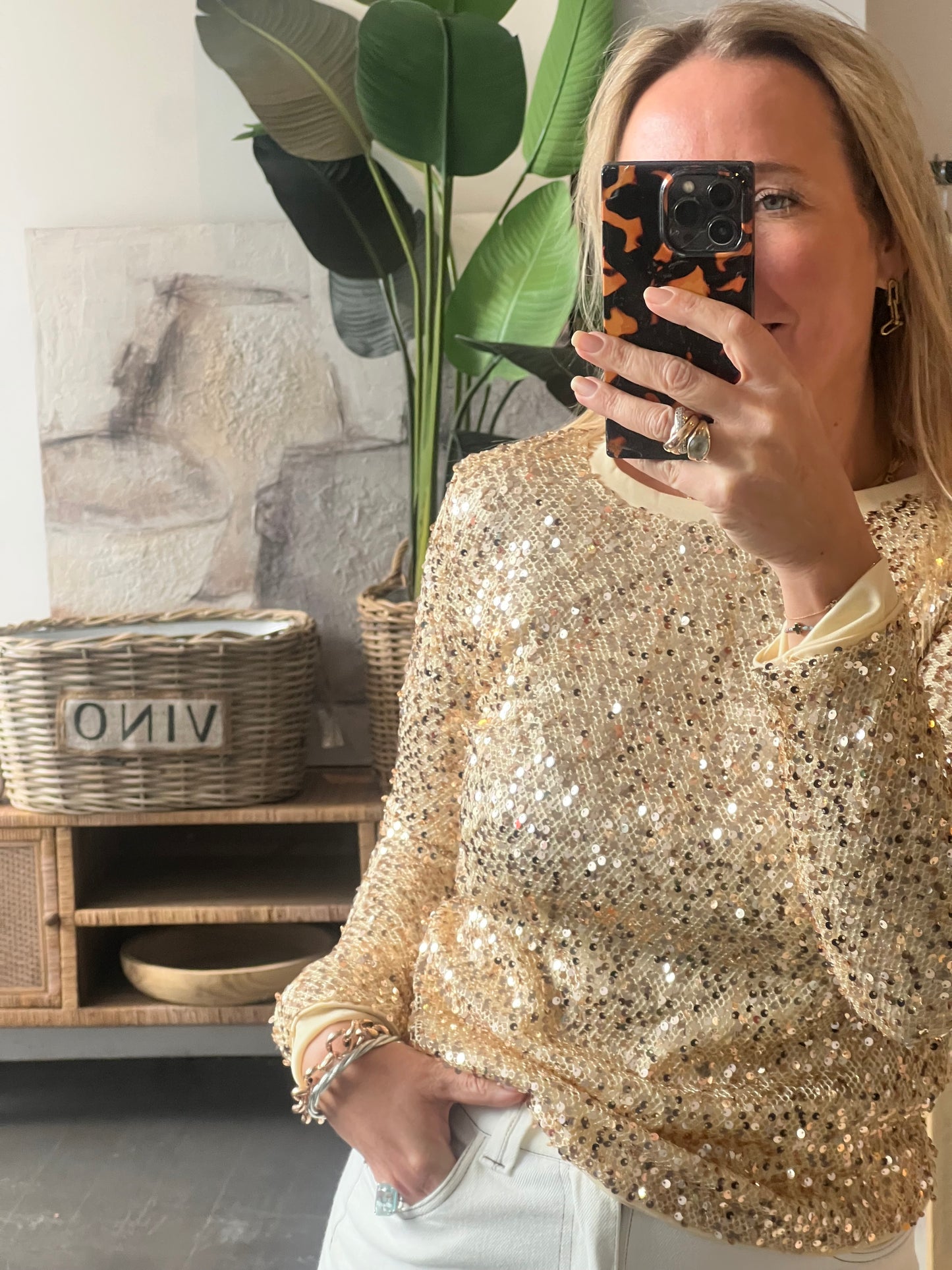 Twinkle Top - gold sequin