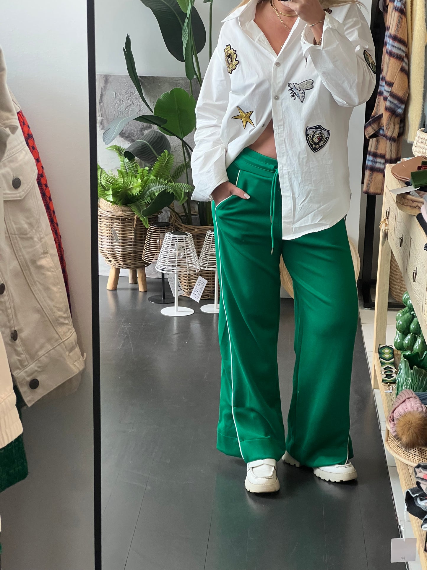 Stripe Racer Pant - green