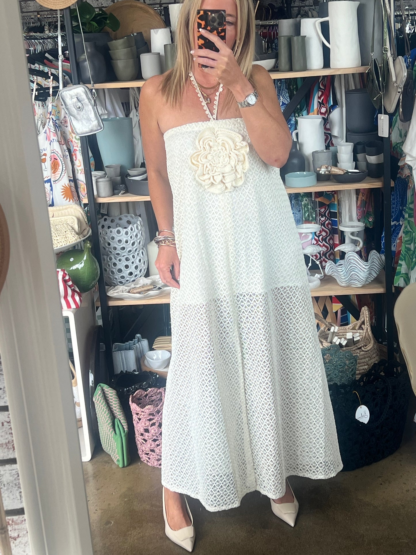 Strapless Crochet Dress
