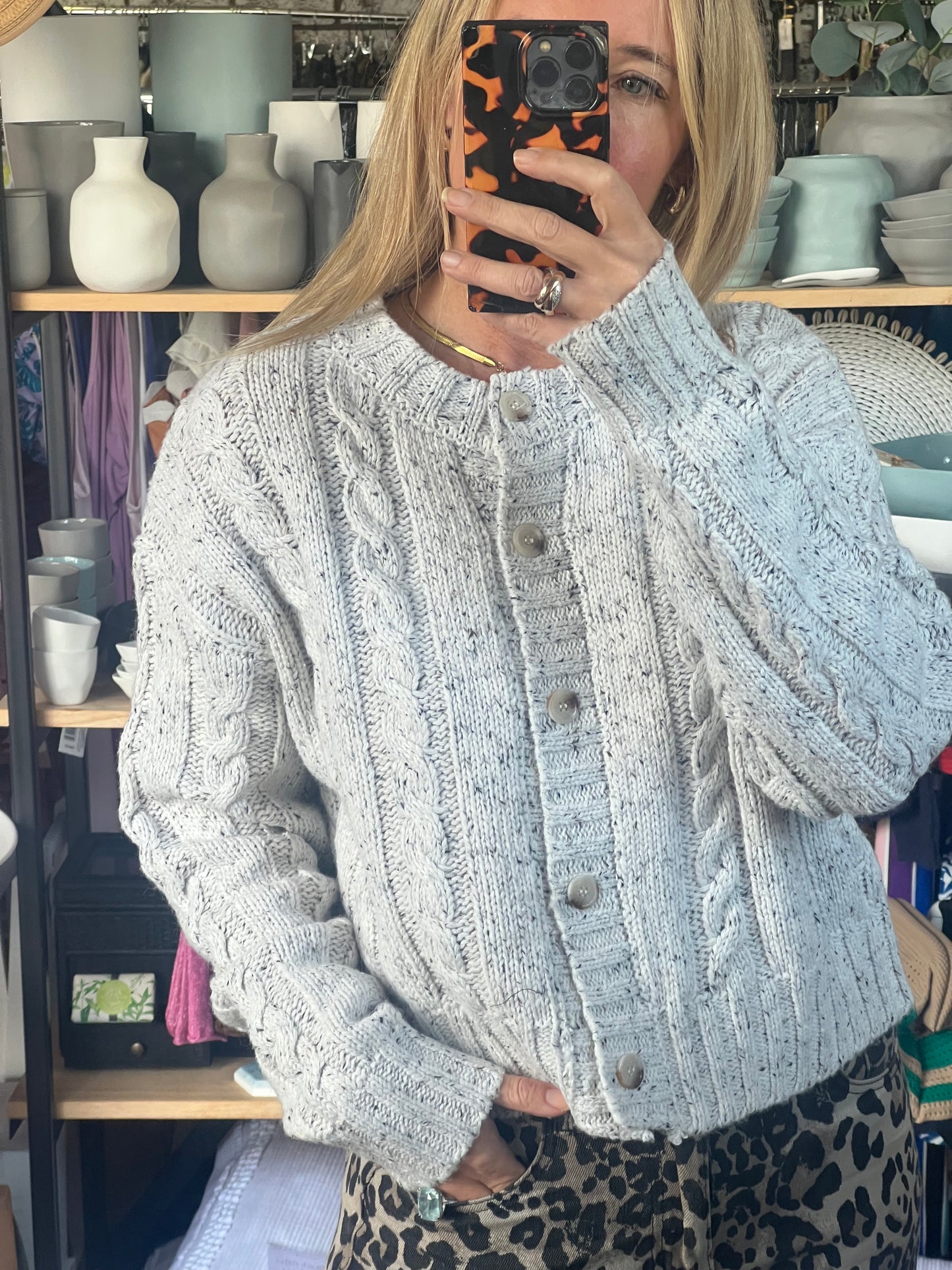Speckled Cable Cardi