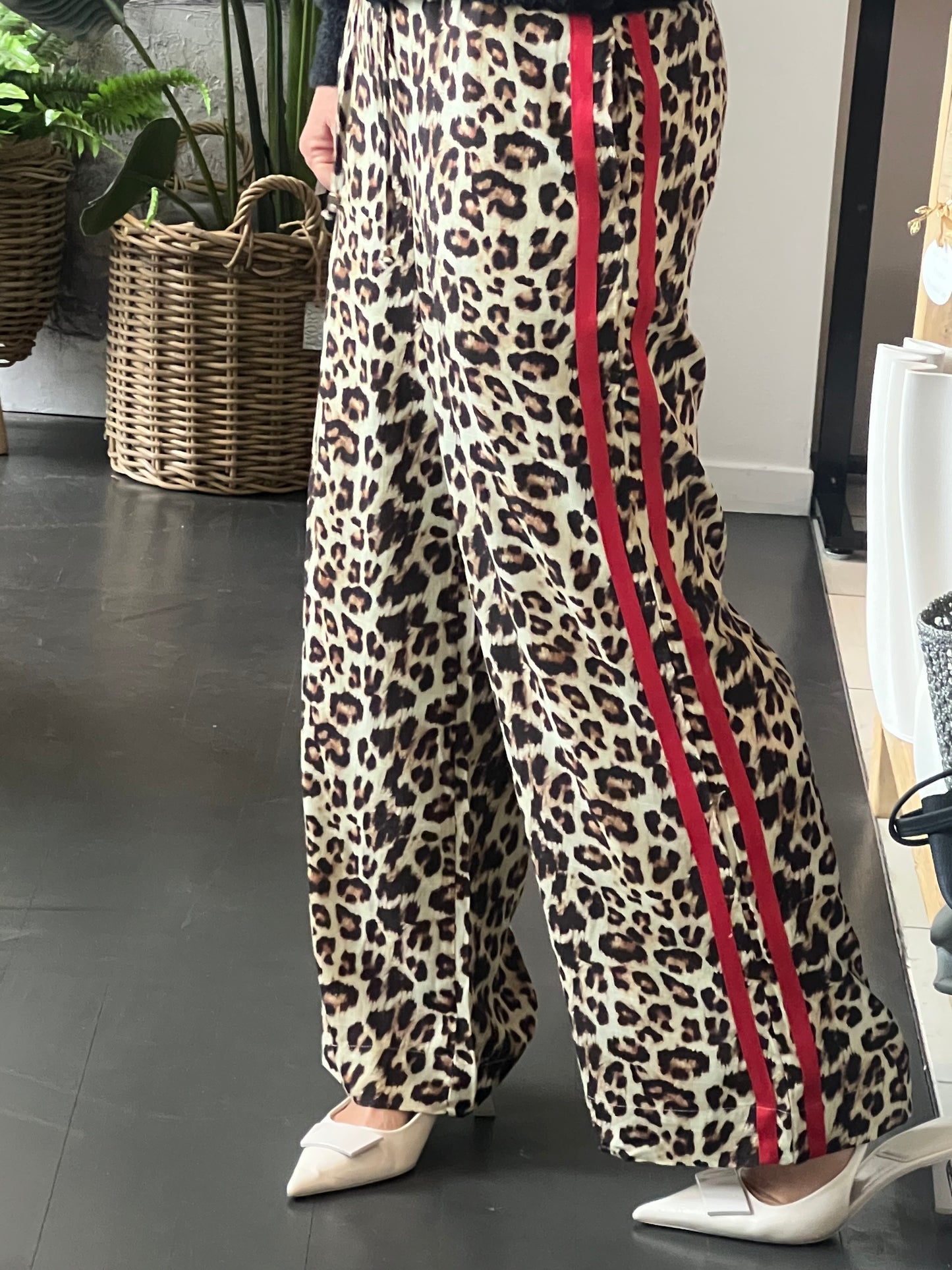 Racer Lounge Pants- leopard linen
