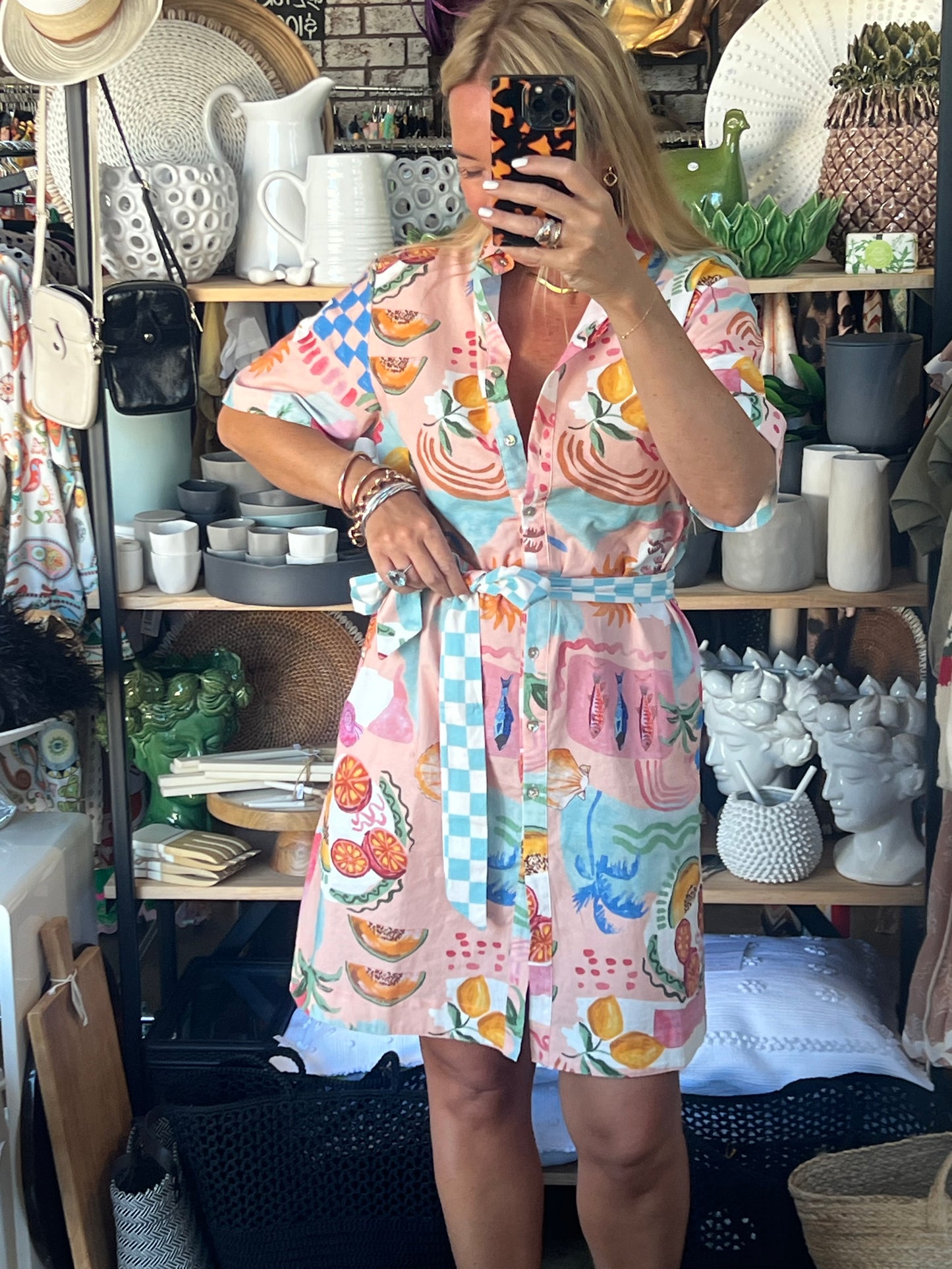 Shift Shirt Dress- Paradise print