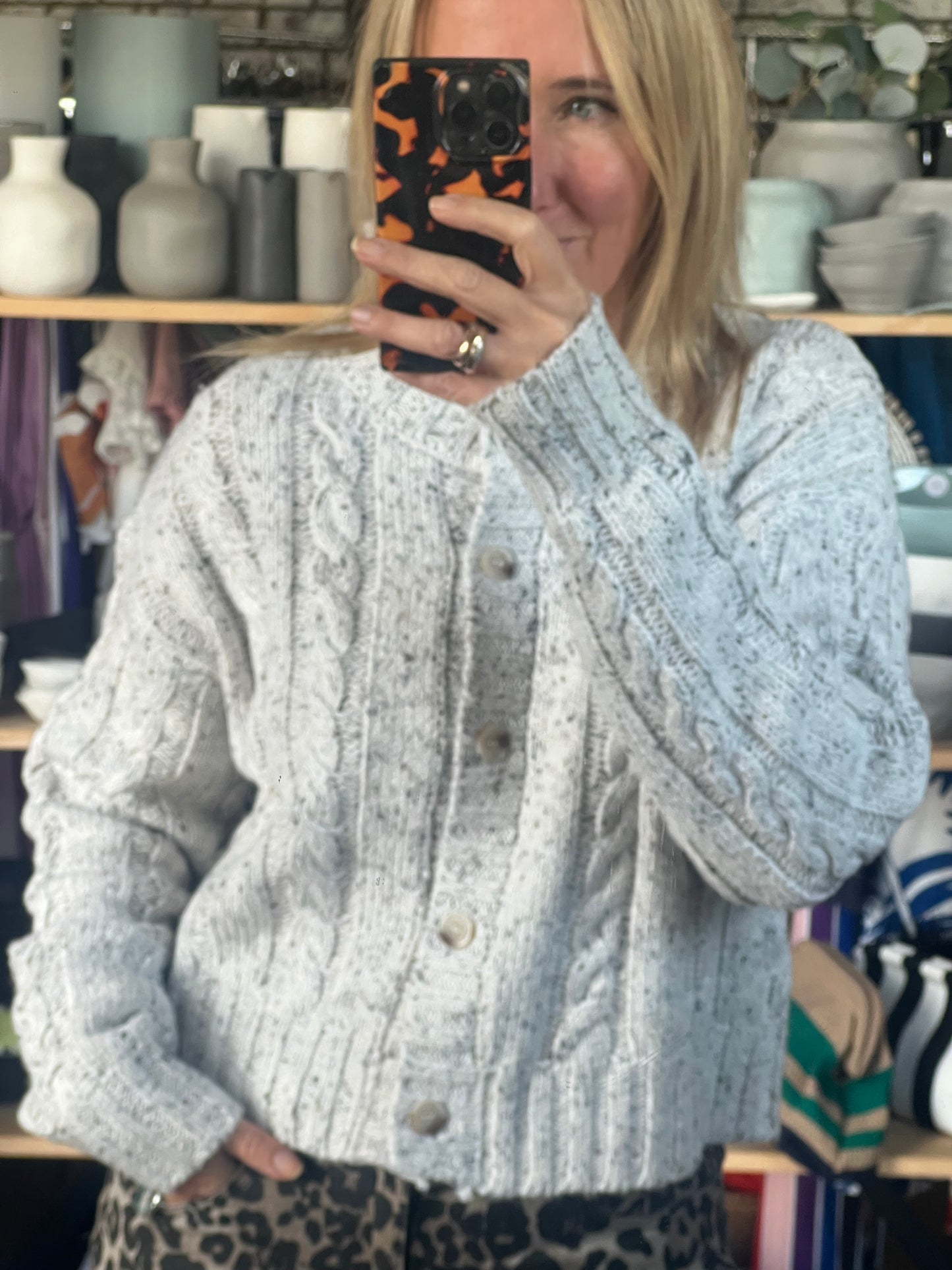 Speckled Cable Cardi