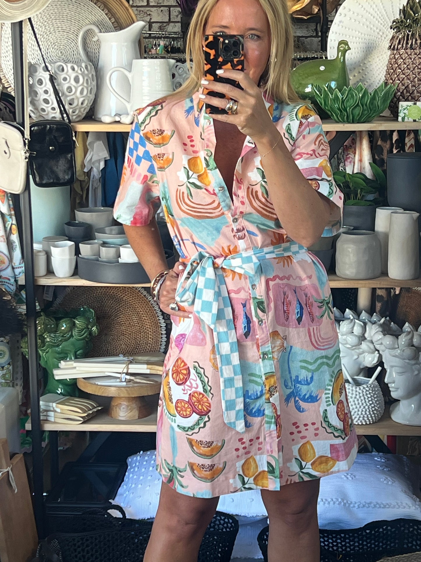 Shift Shirt Dress- Paradise print