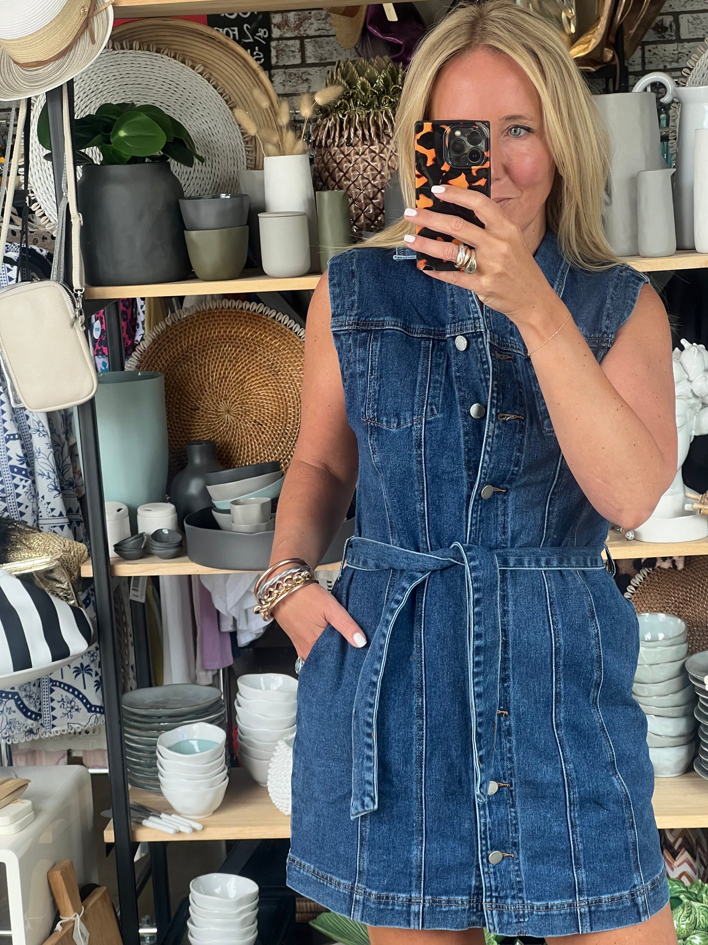 Denim Mini Shirt Dress