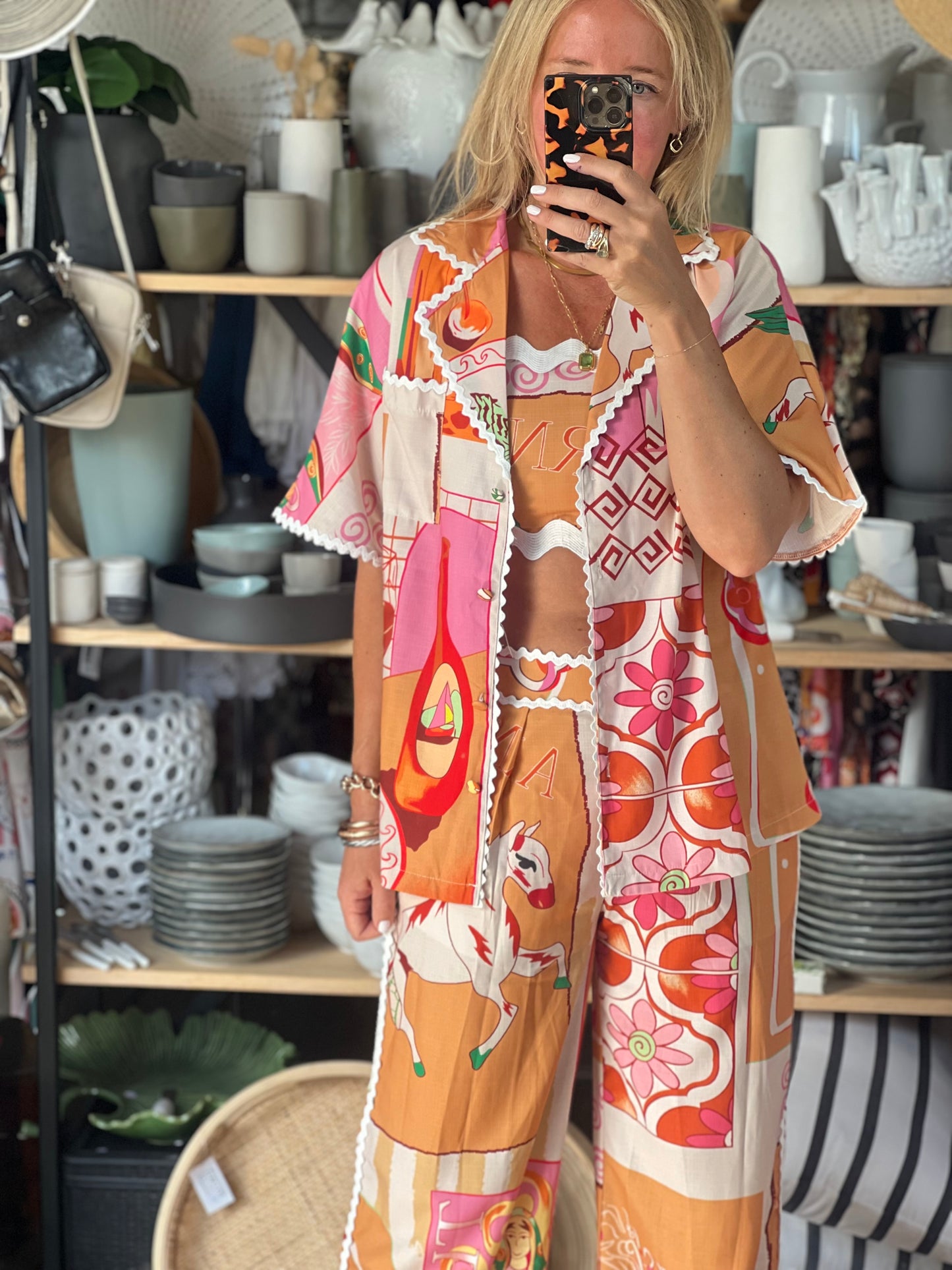 Mediterranean 3 Piece Pant, Shirt & Top Set
