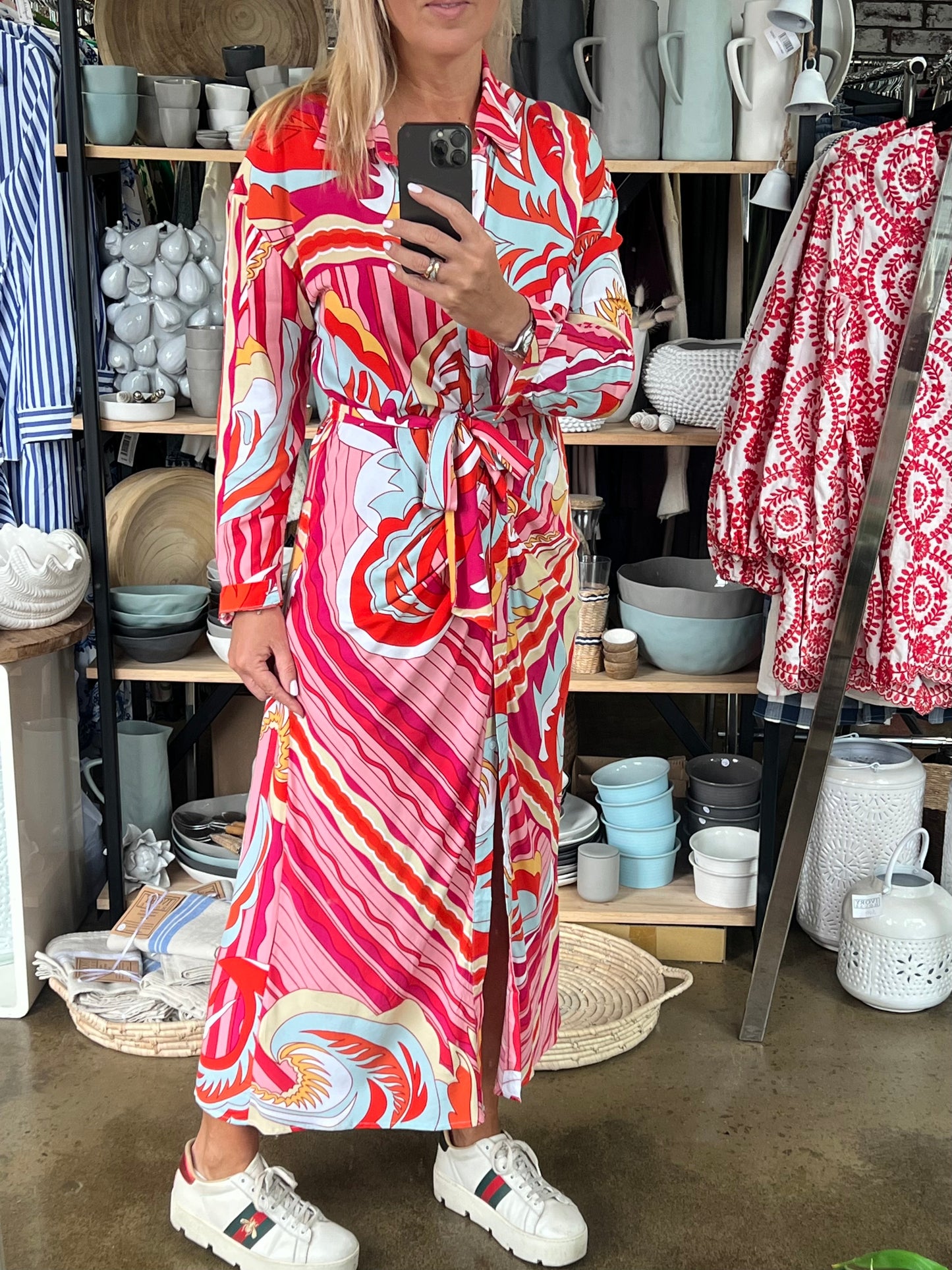 Cotton Swirl Shirt Dress