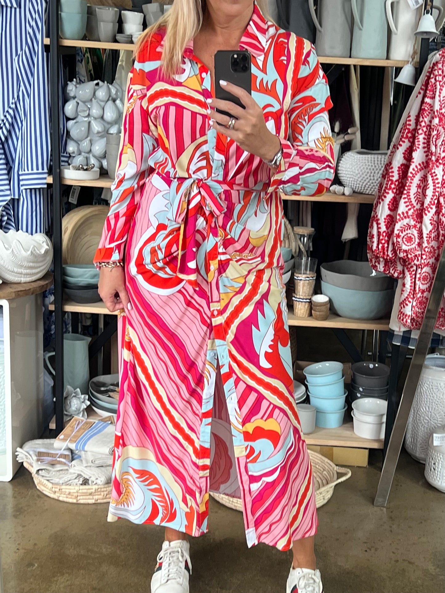 Cotton Swirl Shirt Dress