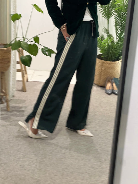 Stripe Lounge Pants- dark green