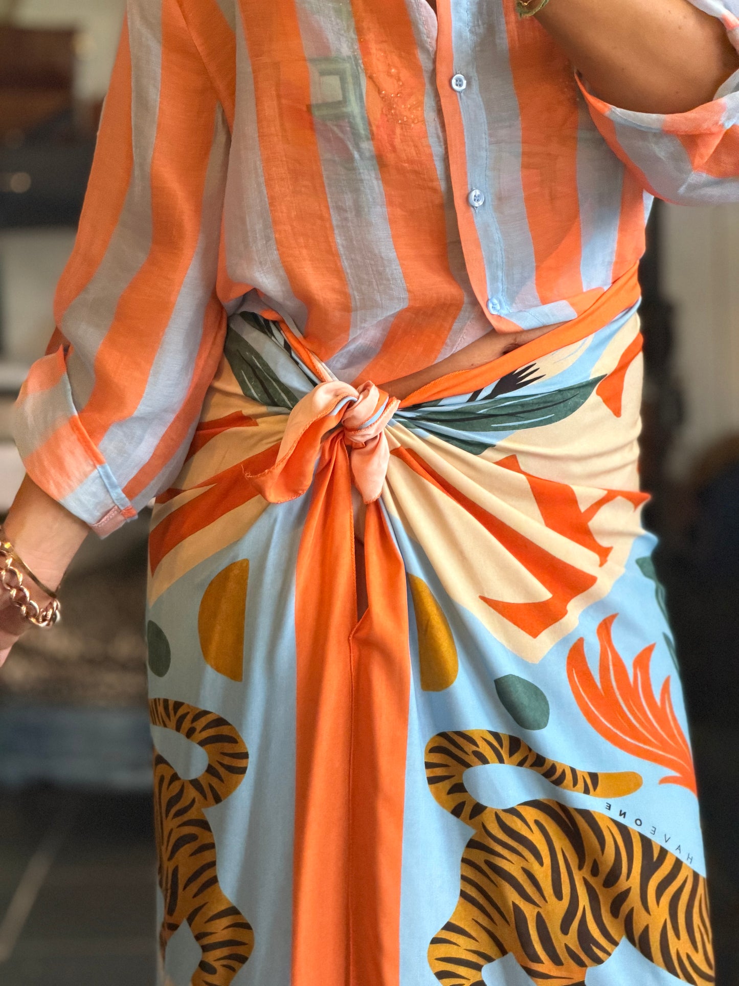 Long Wrap Skirt orange - Have One
