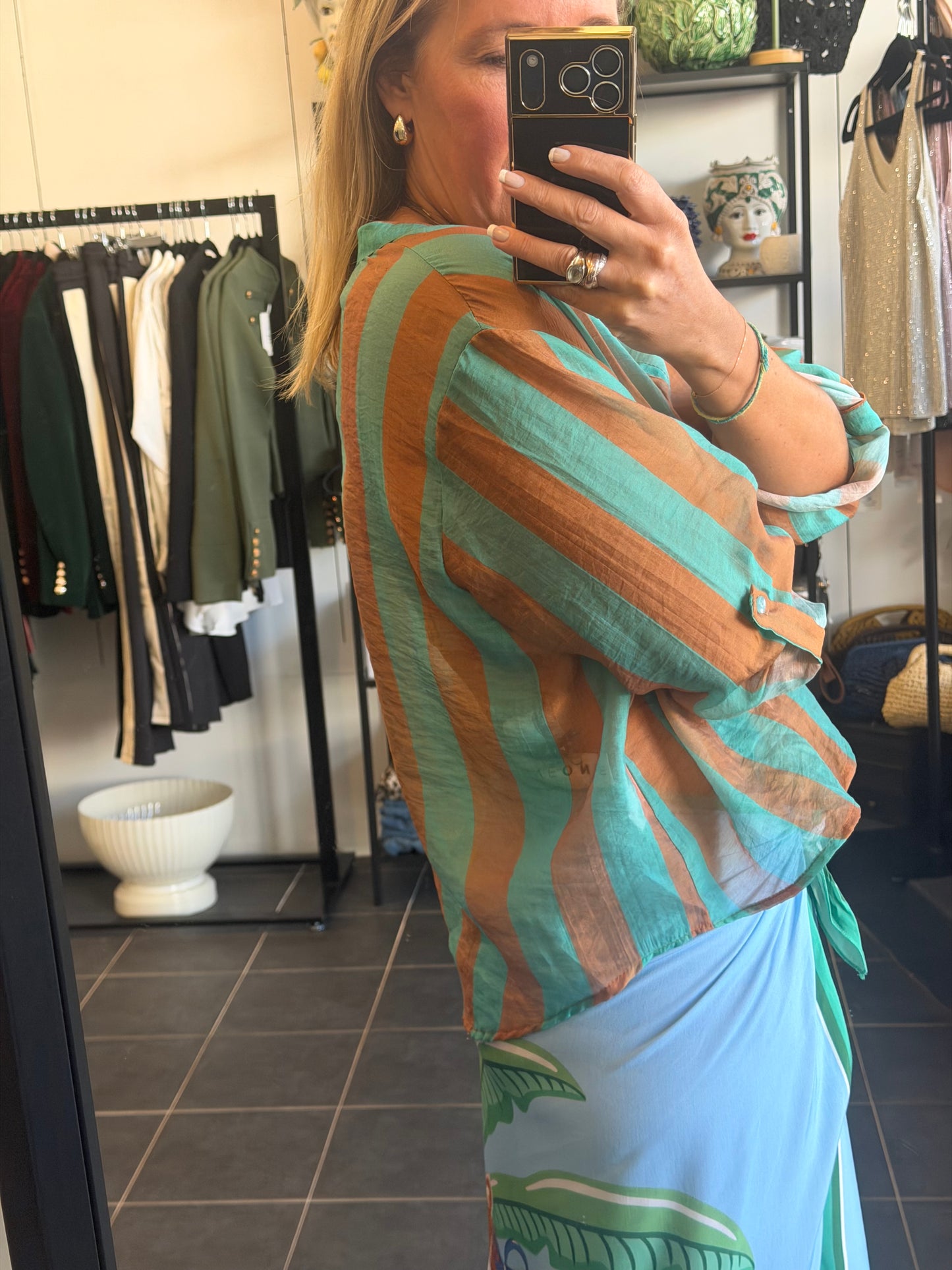 Stripe Shirt - aqua & tan by Have One