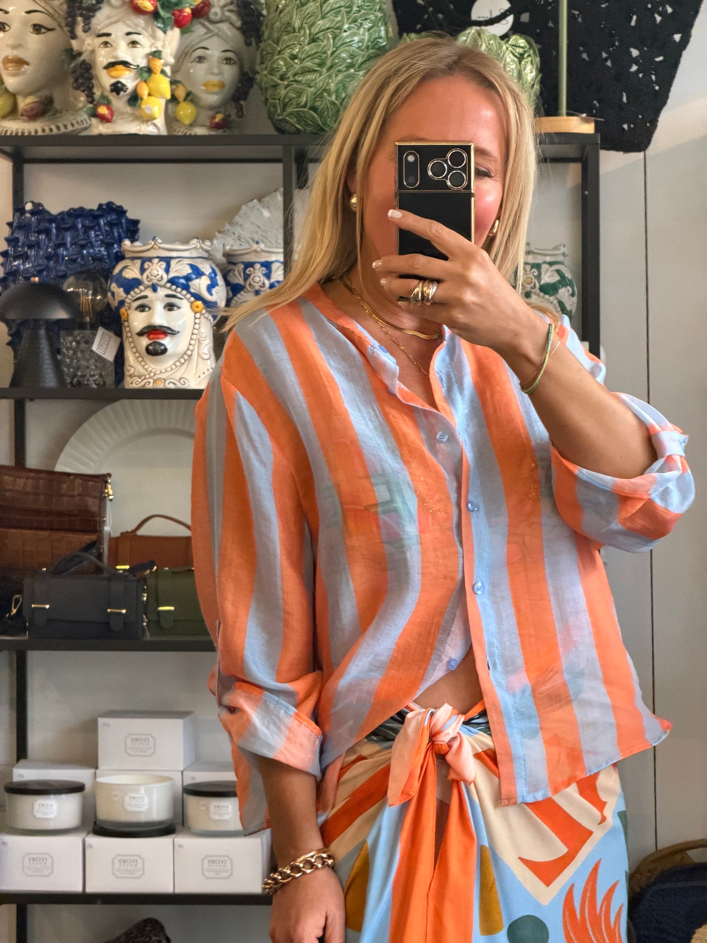 Stripe Shirt - orange & blue by Have One