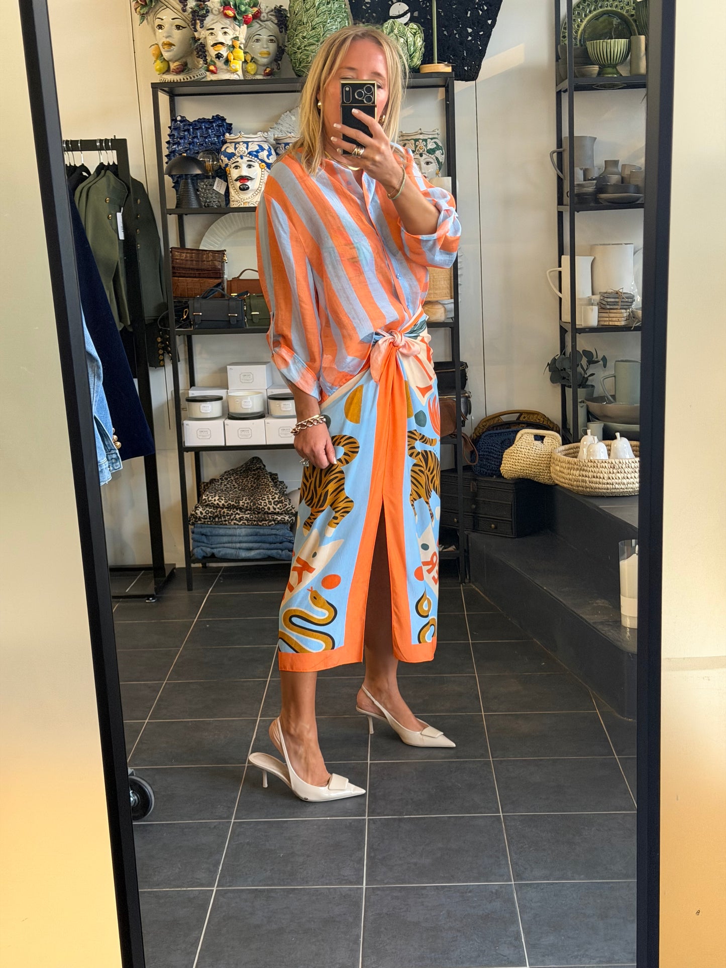 Long Wrap Skirt orange - Have One