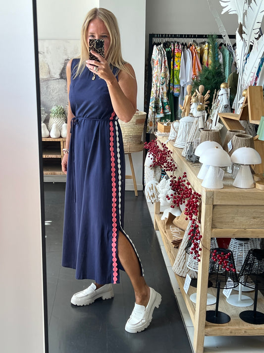 Sleeveless Shift Linen Maxi Dress