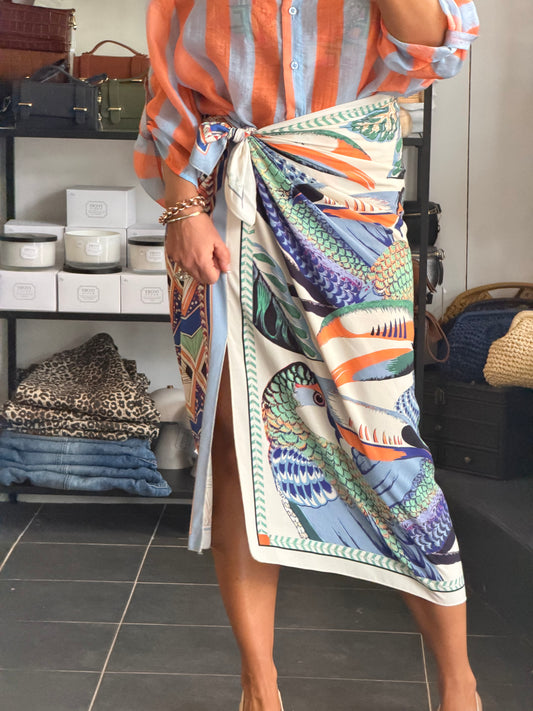 Long Wrap Skirt blue by Have One