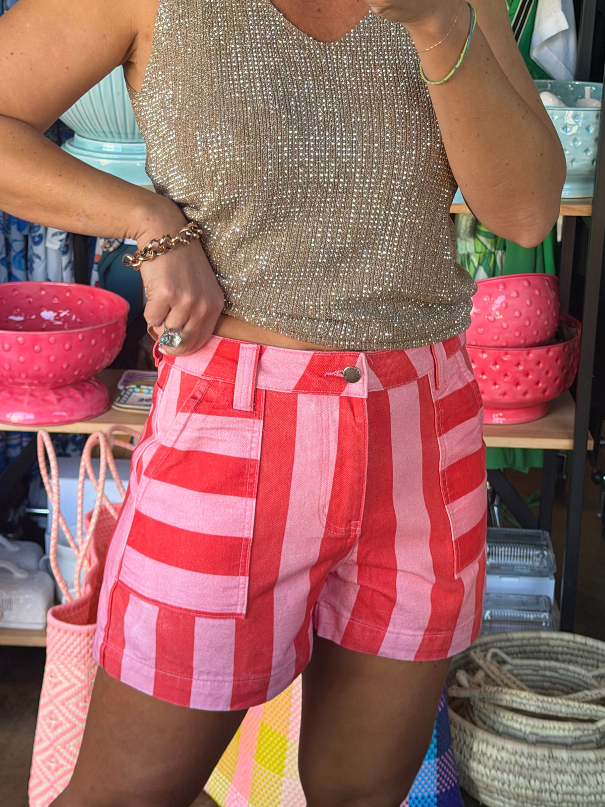Ted & Pink Stripe Shorts
