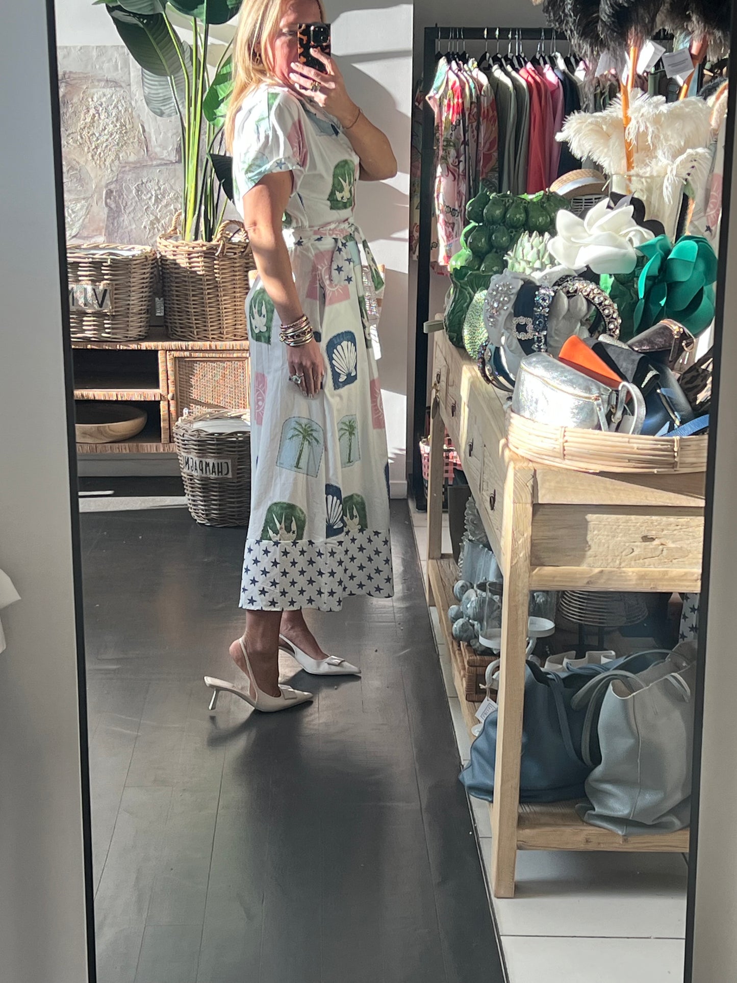 Étoiles Short Sleeve Shirt Maxi Dress