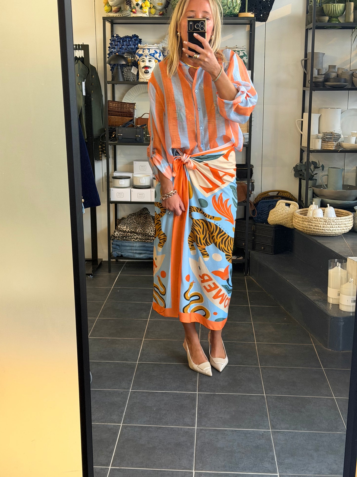 Long Wrap Skirt orange - Have One