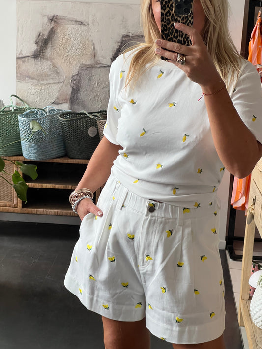 Lemon Embroidered Tee