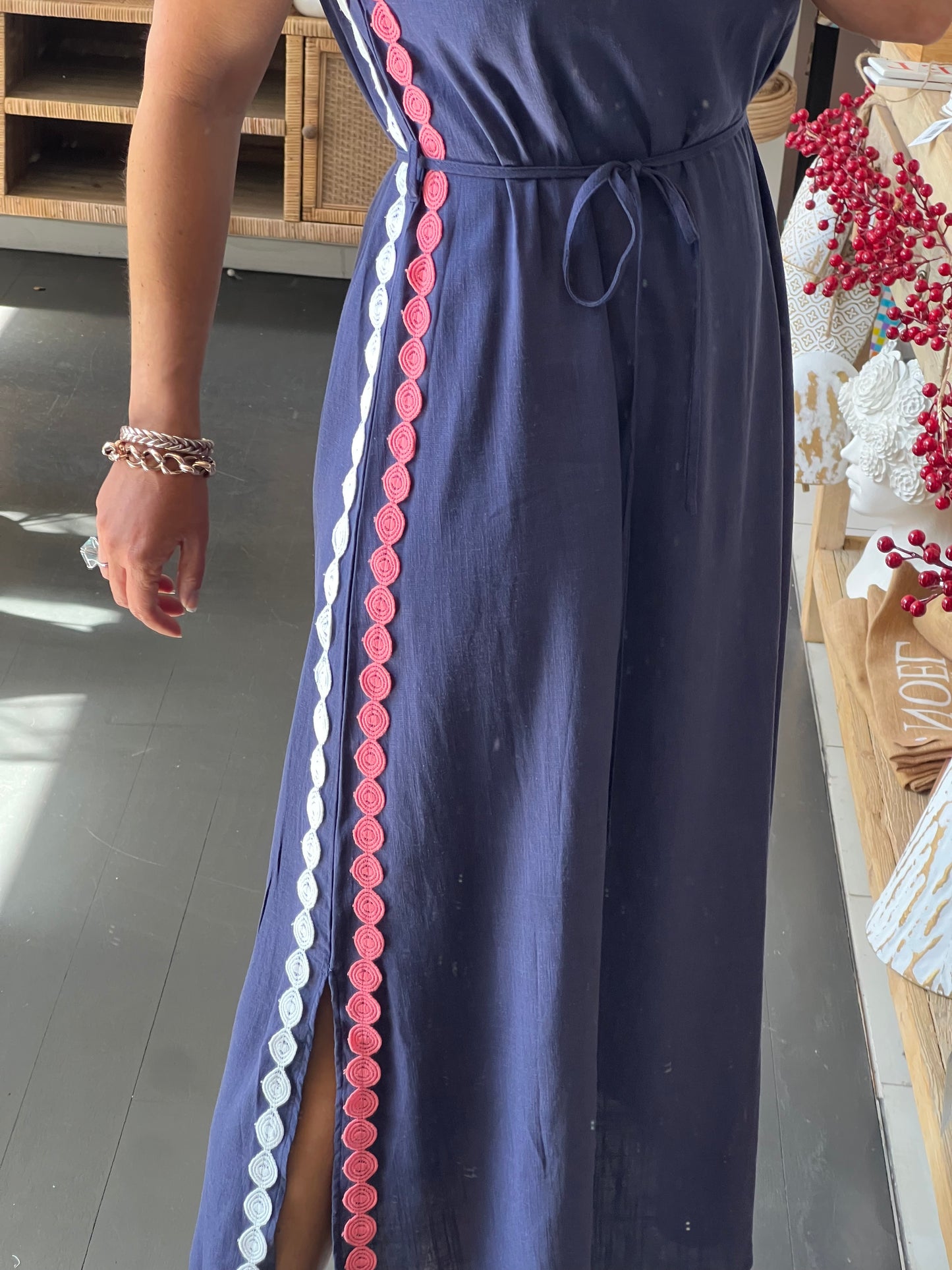 Sleeveless Shift Linen Maxi Dress