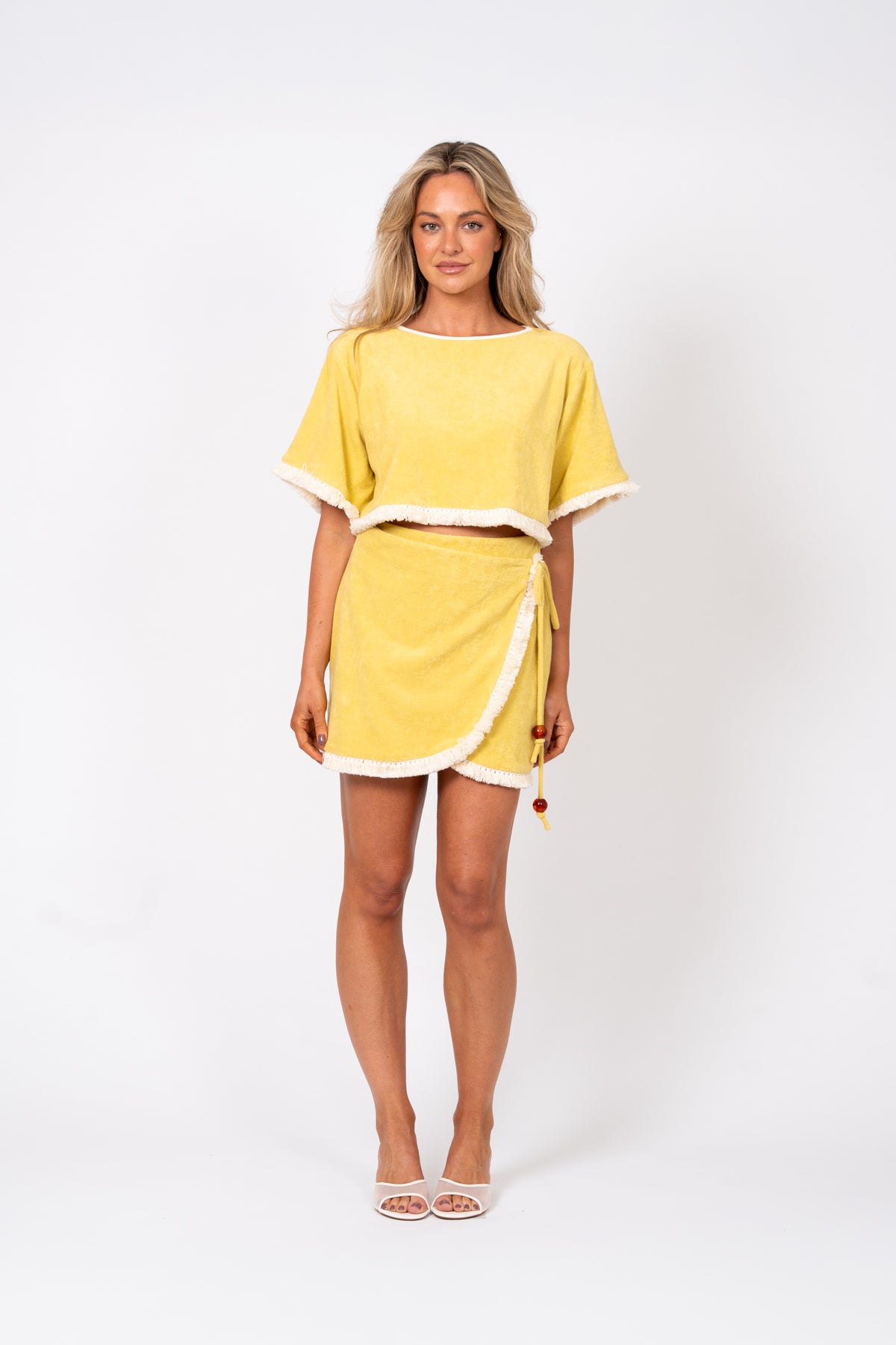 Le Club Terry Wrap Skirt by Ellotti - yellow