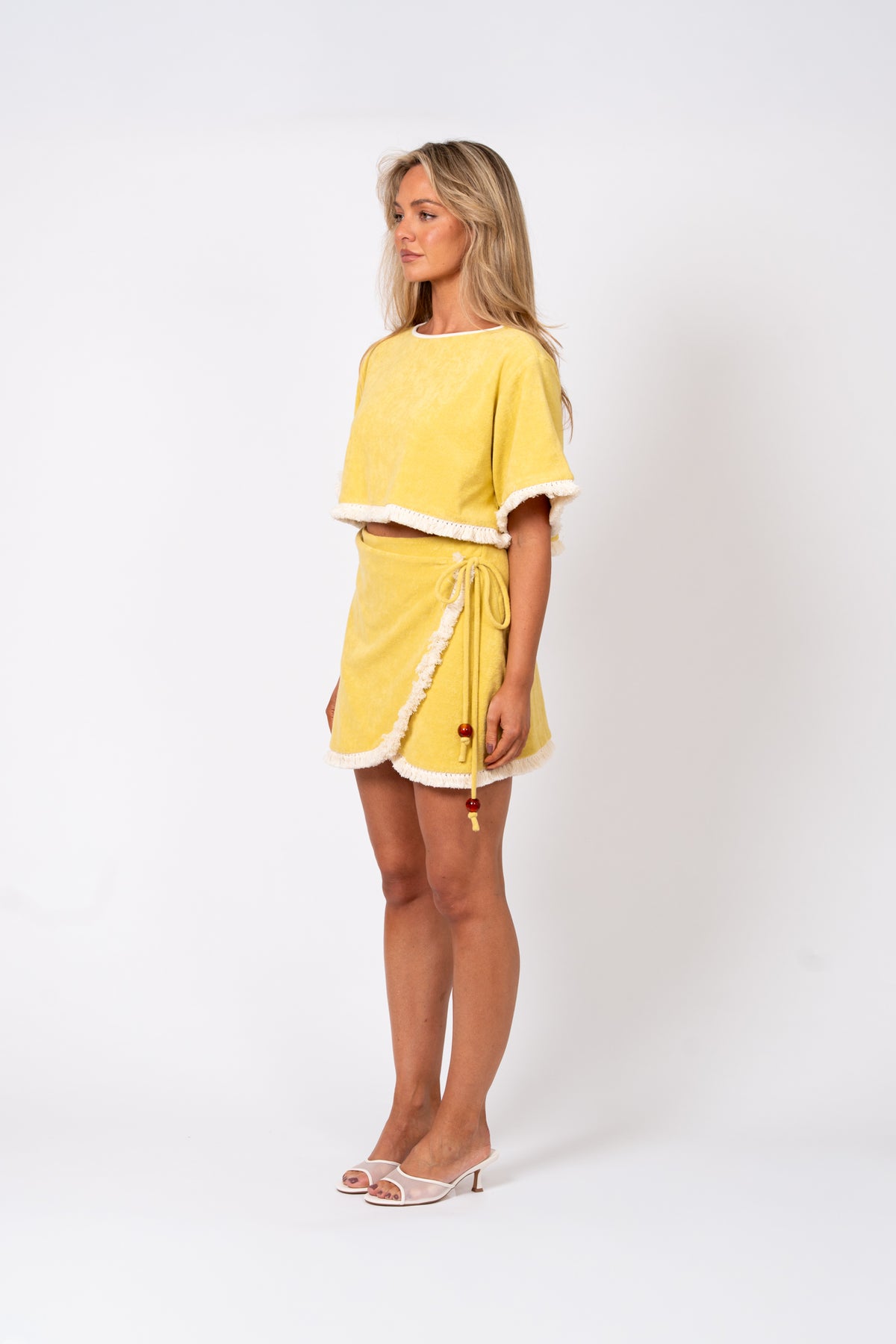 Le Club Terry Wrap Skirt by Ellotti - yellow
