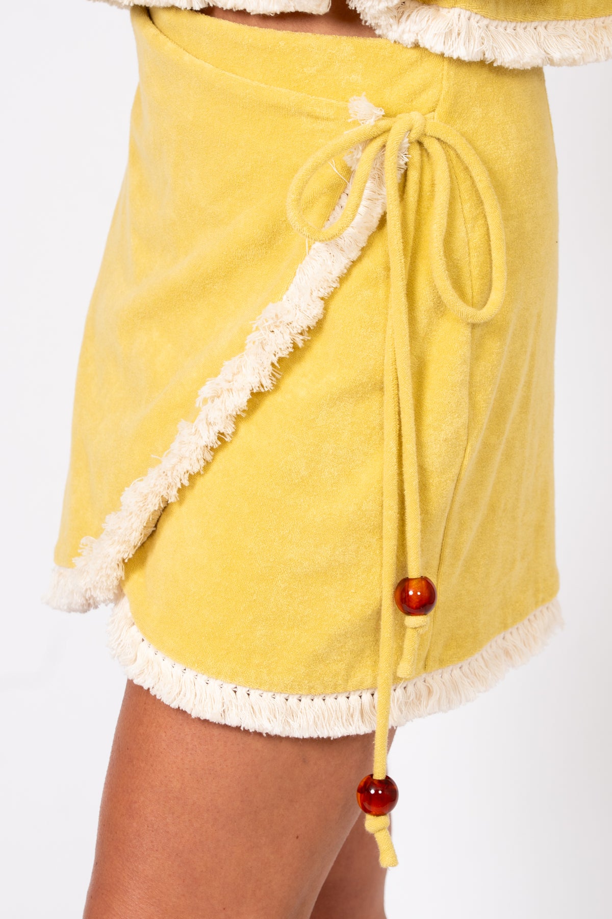 Le Club Terry Wrap Skirt by Ellotti - yellow