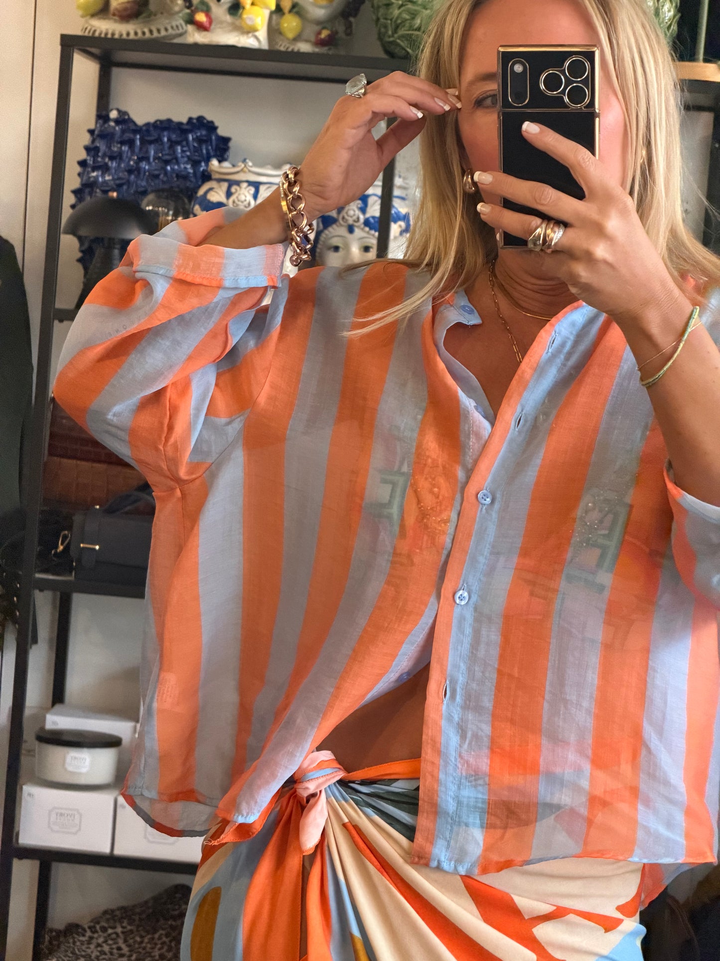 Stripe Shirt - orange & blue by Have One