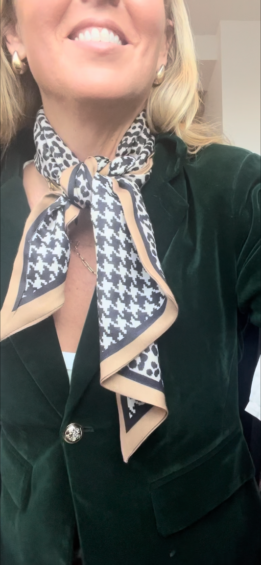 Neck Scarf Velvet & Cashmere- leopard