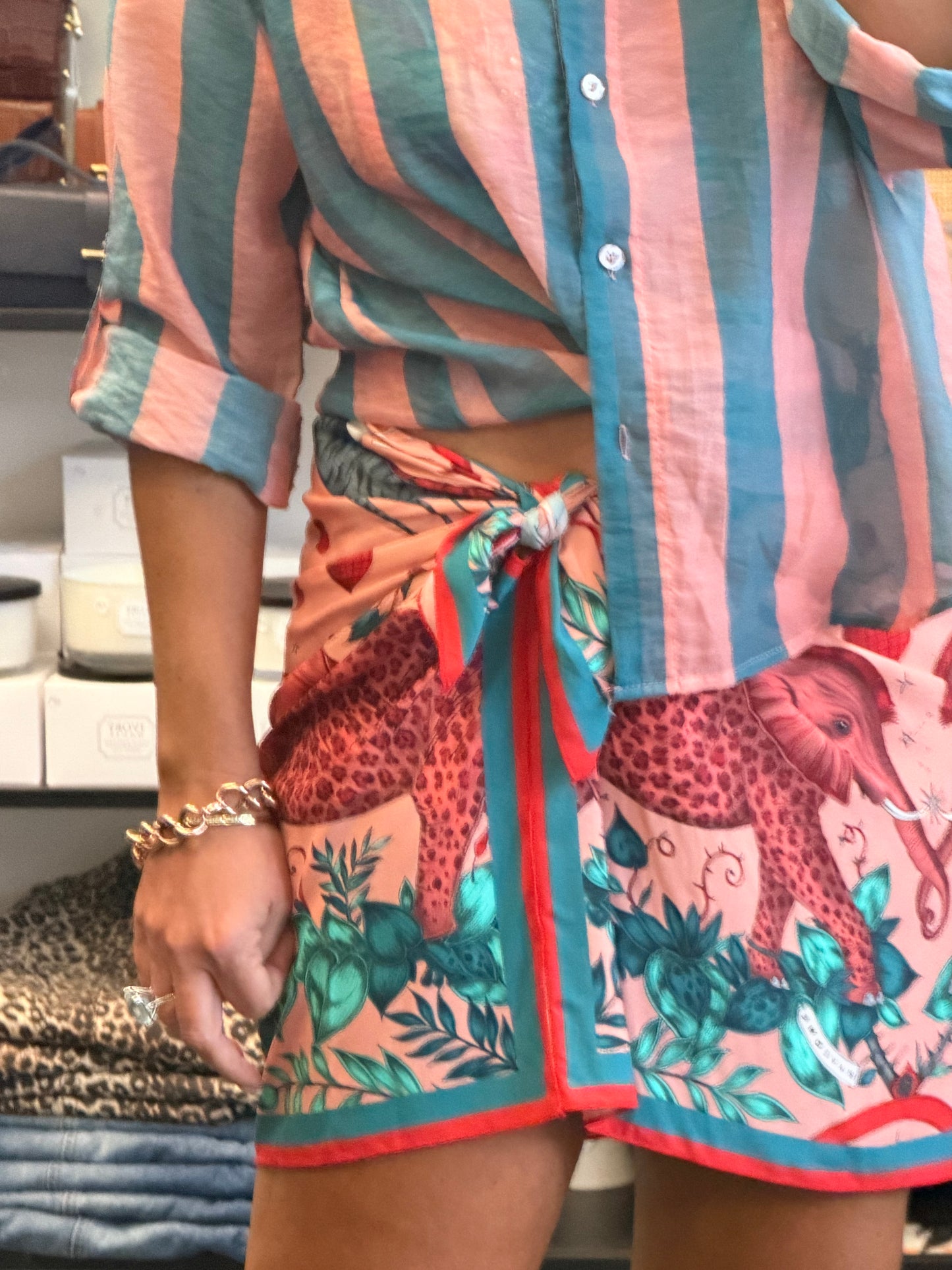 Mini Wrap Skirt- pink & blue by Have One