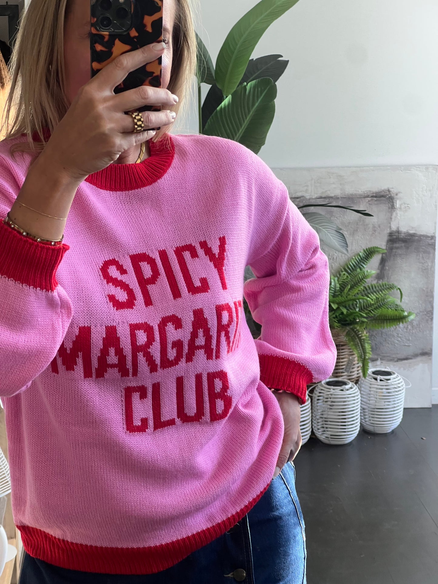 Spicy Margs Knit Sweater - pink