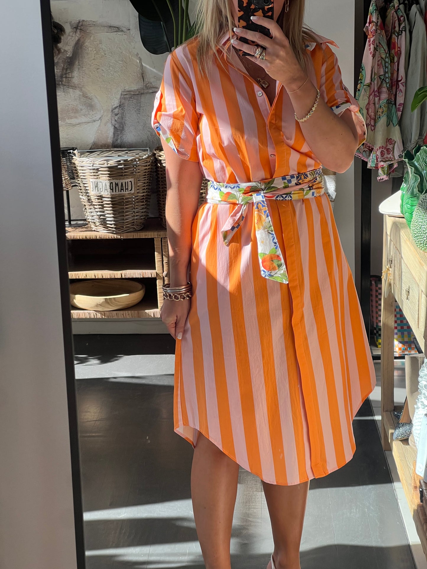 Amalfi Aperol Shirt Dress