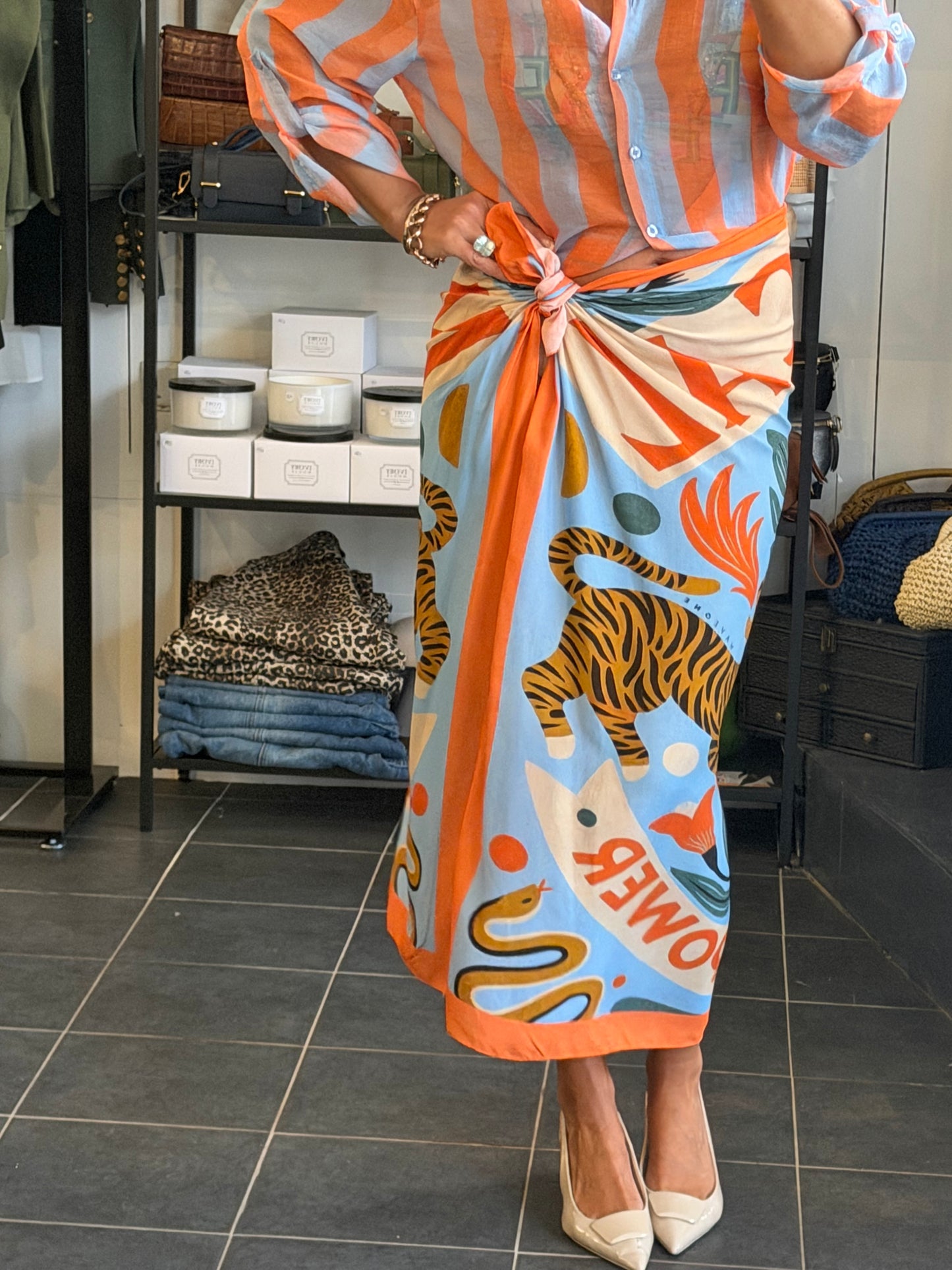 Long Wrap Skirt orange - Have One