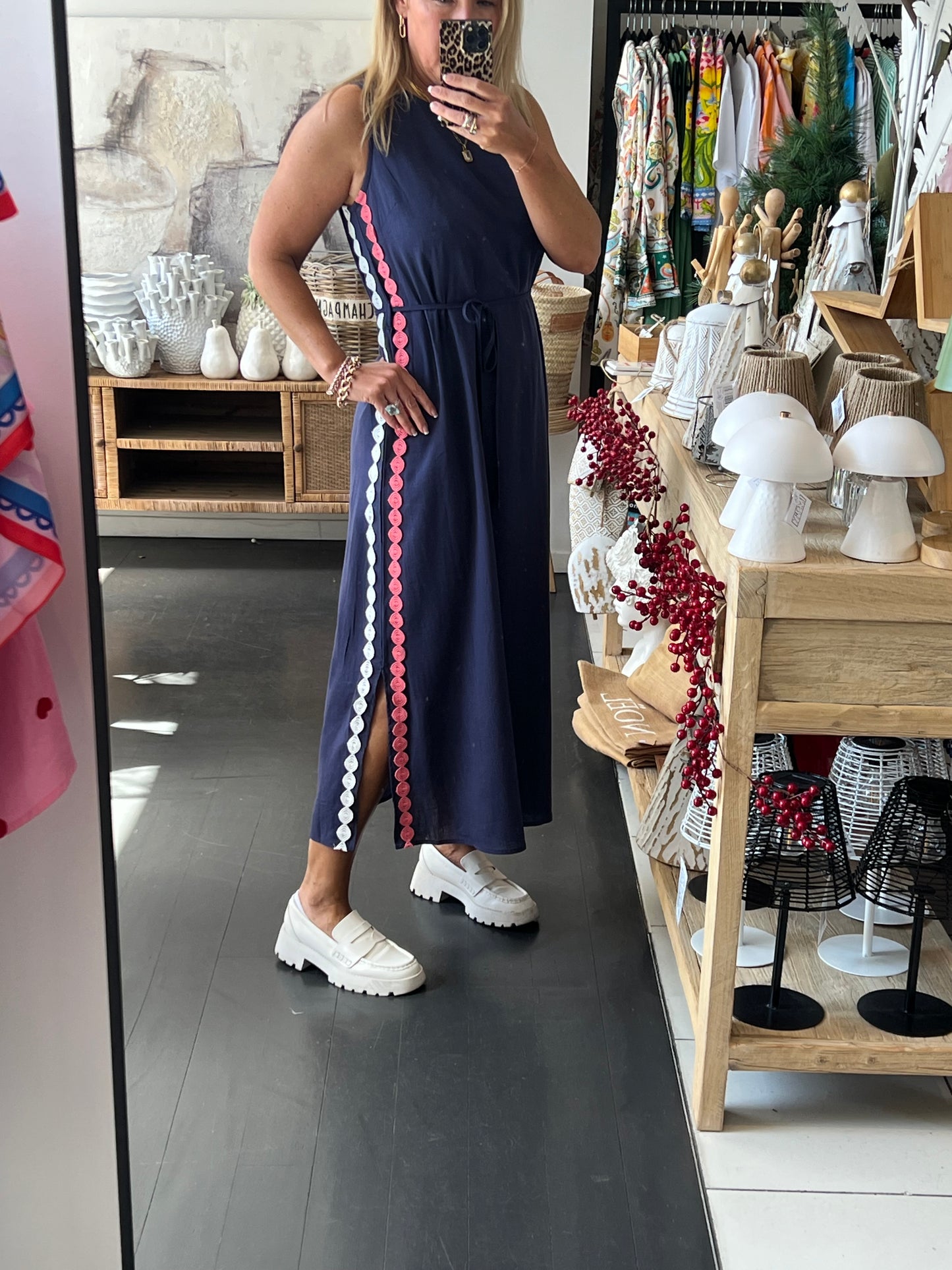 Sleeveless Shift Linen Maxi Dress