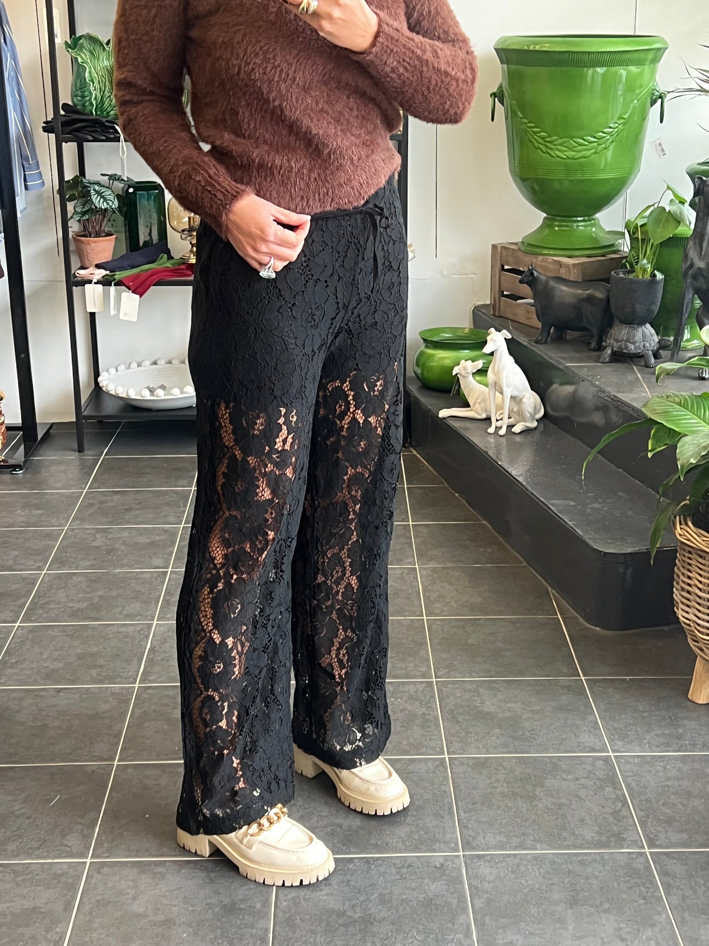Lace Lounge Pants - pull on drawstring