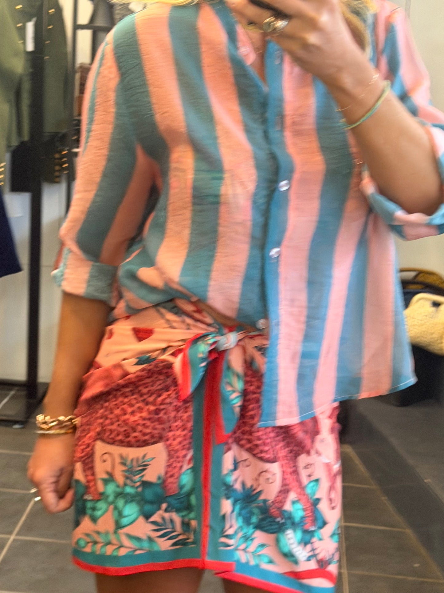 Mini Wrap Skirt- pink & blue by Have One