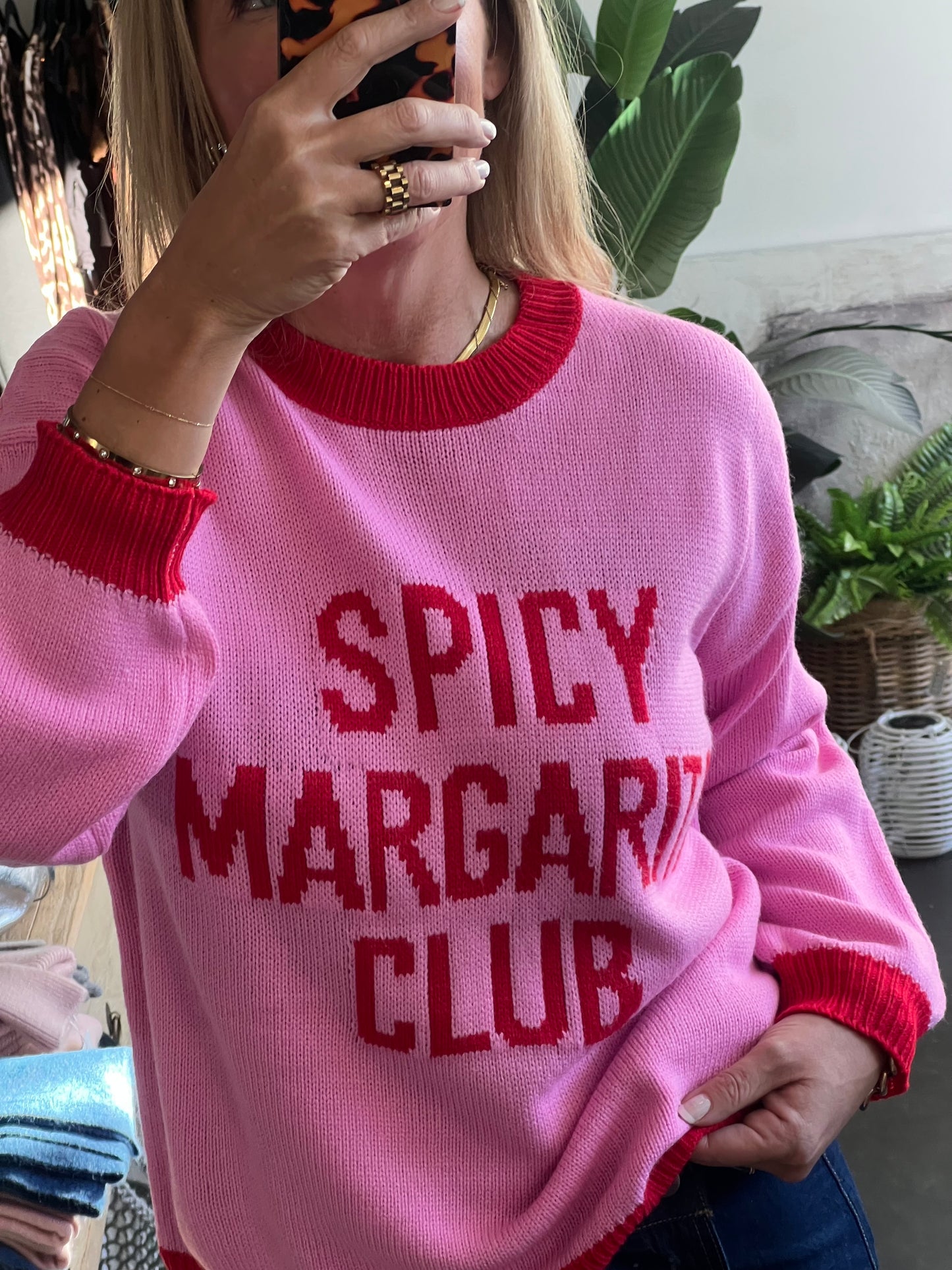 Spicy Margs Knit Sweater - pink