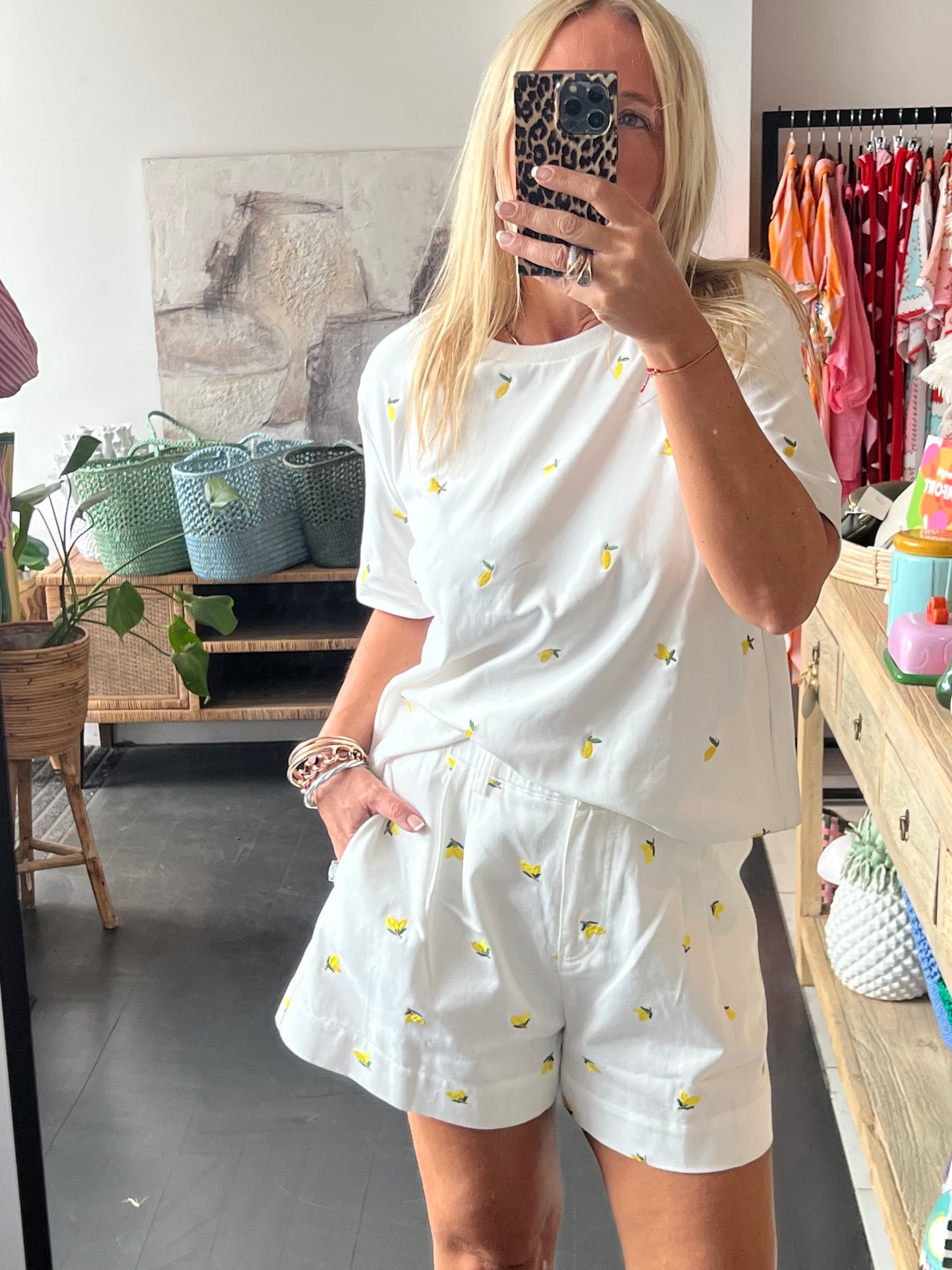 Lemon Embroidered Tee